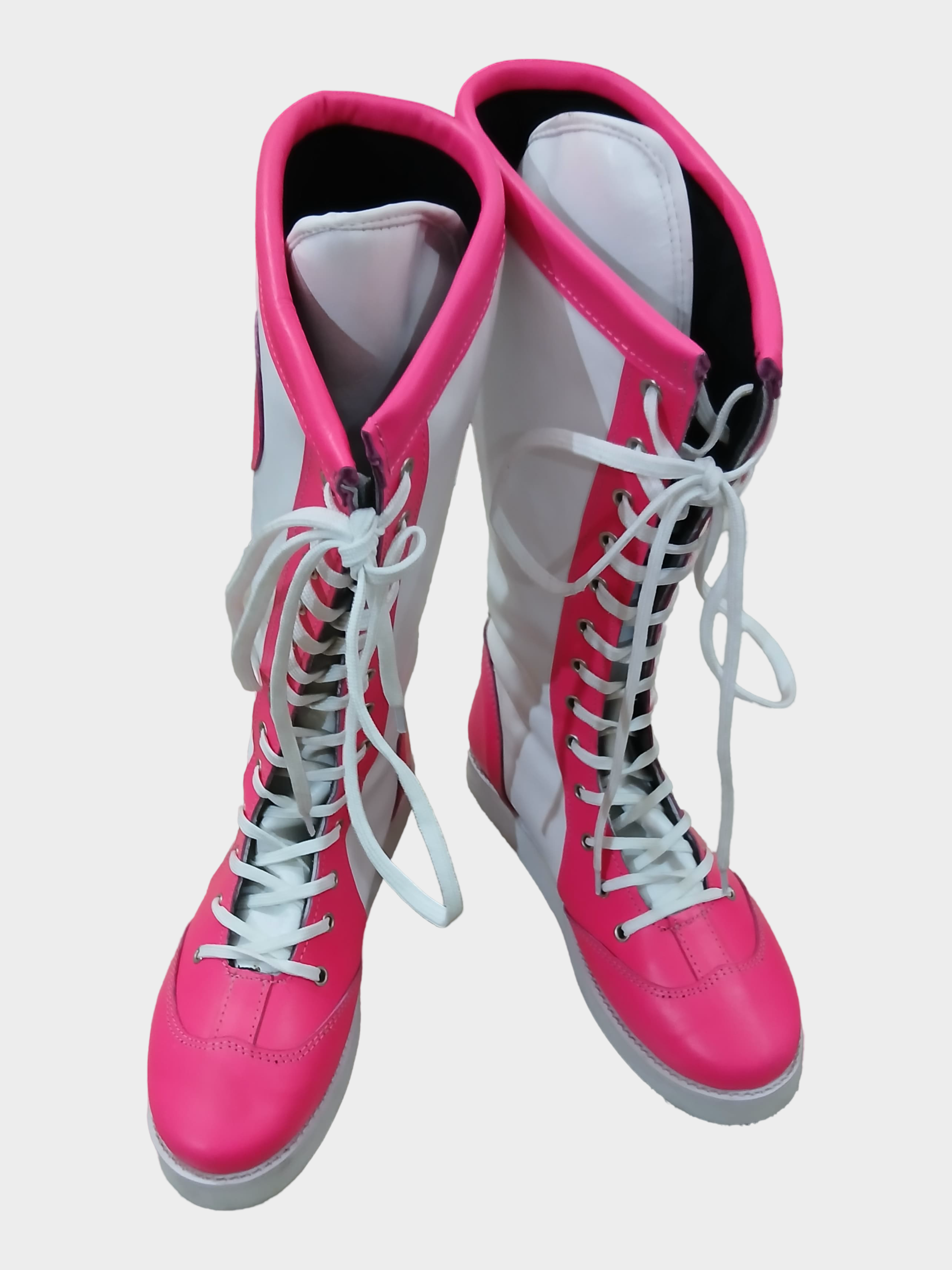 Stoeistewels, Handgemaak, 100% Oorspronklike Leer, Wit & Pienk kleur met Hart