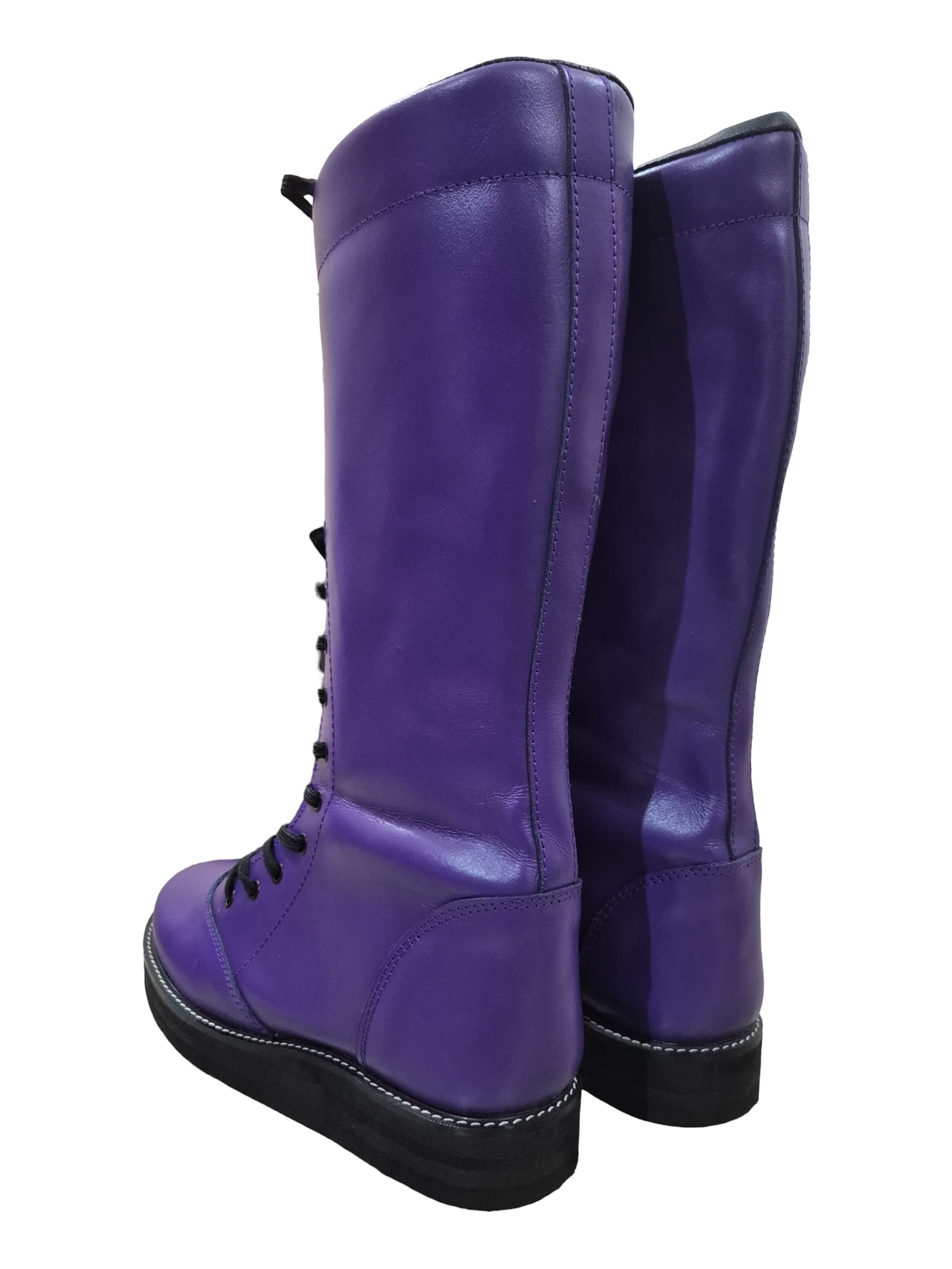 Wrestling Boots, 100% Genuine Leather, Purple Color, Handmade, Customizable