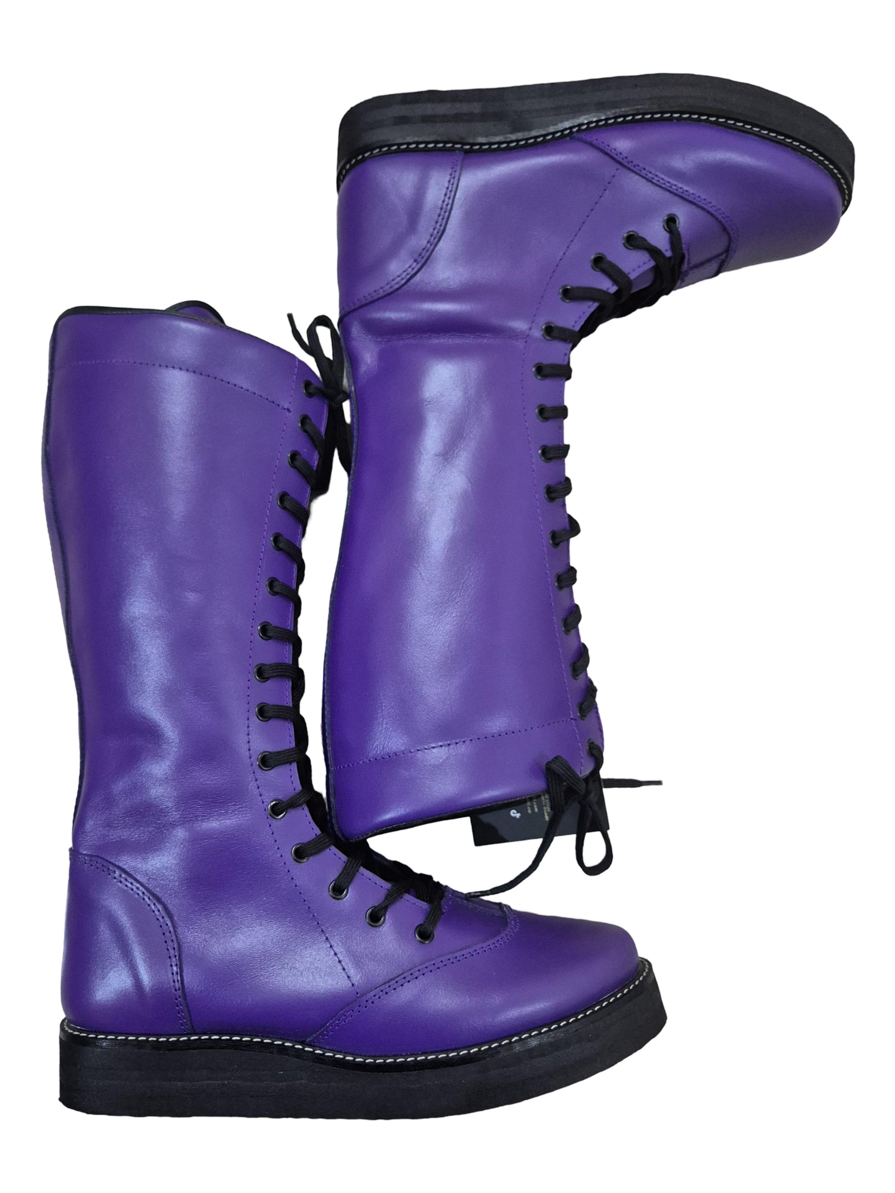 Wrestling Boots, 100% Genuine Leather, Purple Color, Handmade, Customizable
