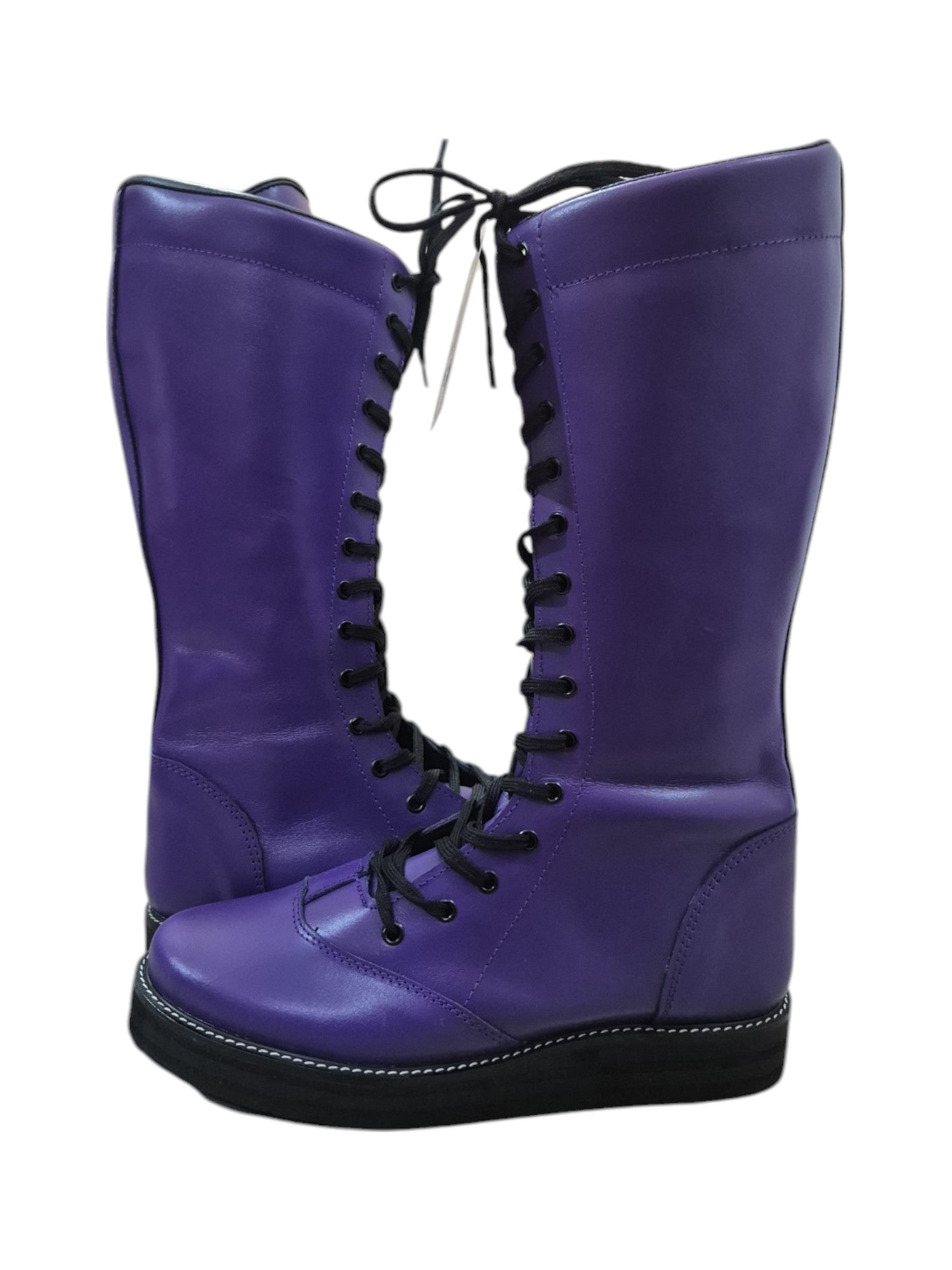 Wrestling Boots, 100% Genuine Leather, Purple Color, Handmade, Customizable