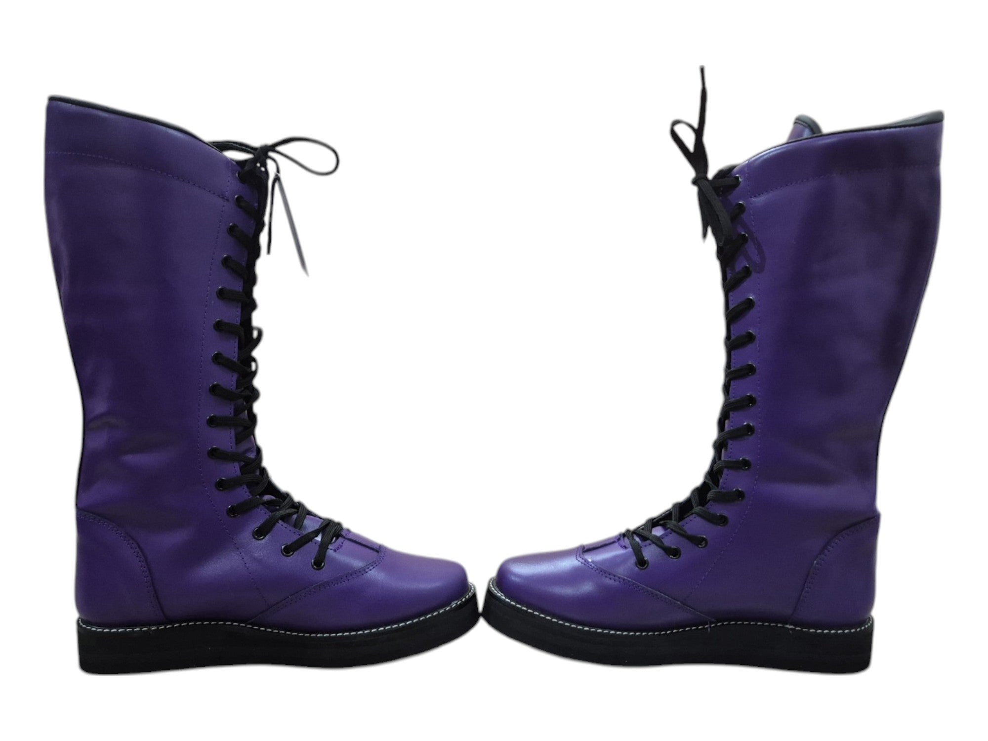 Wrestling Boots, 100% Genuine Leather, Purple Color, Handmade, Customizable