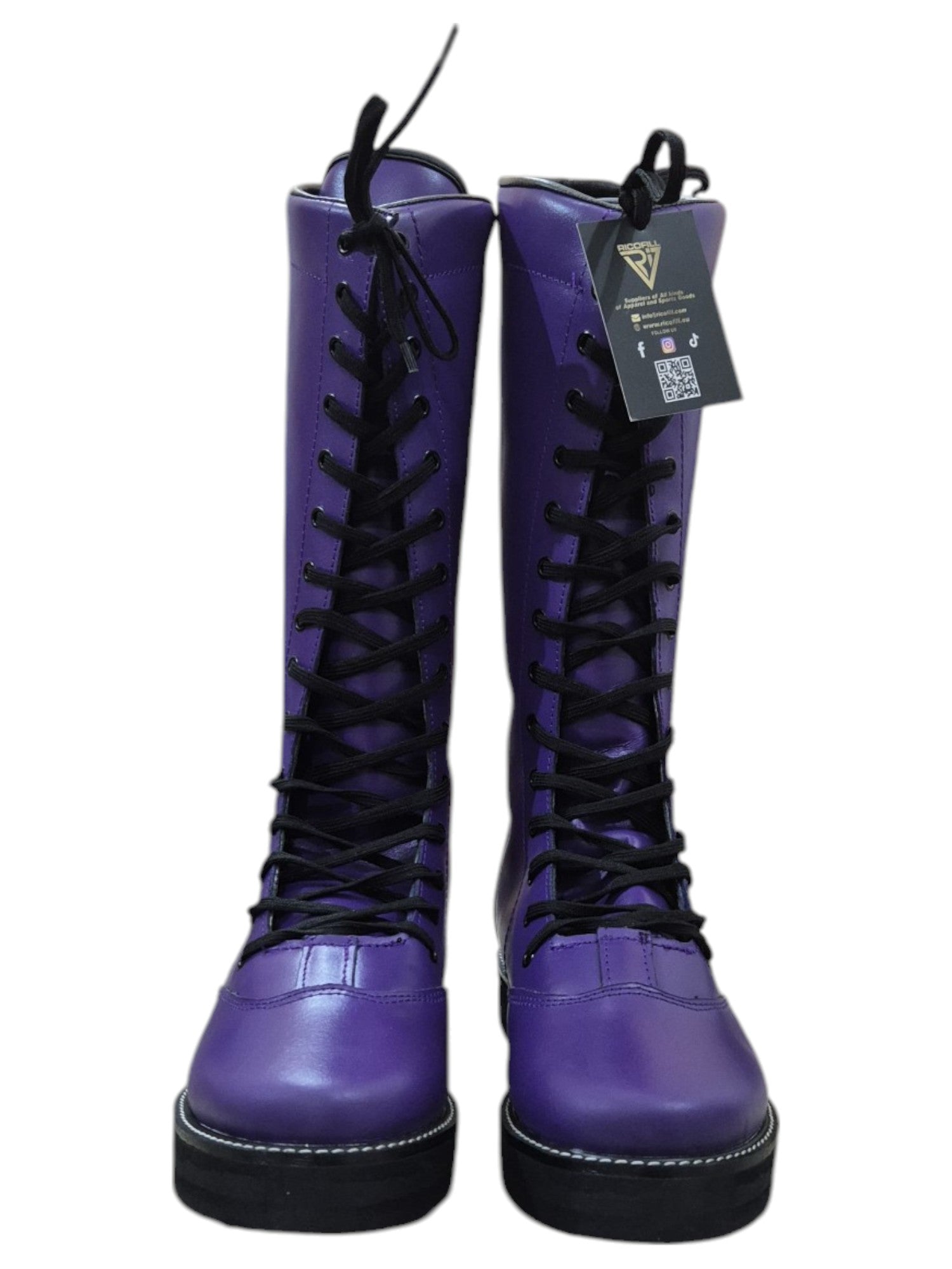 Wrestling Boots, 100% Genuine Leather, Purple Color, Handmade, Customizable