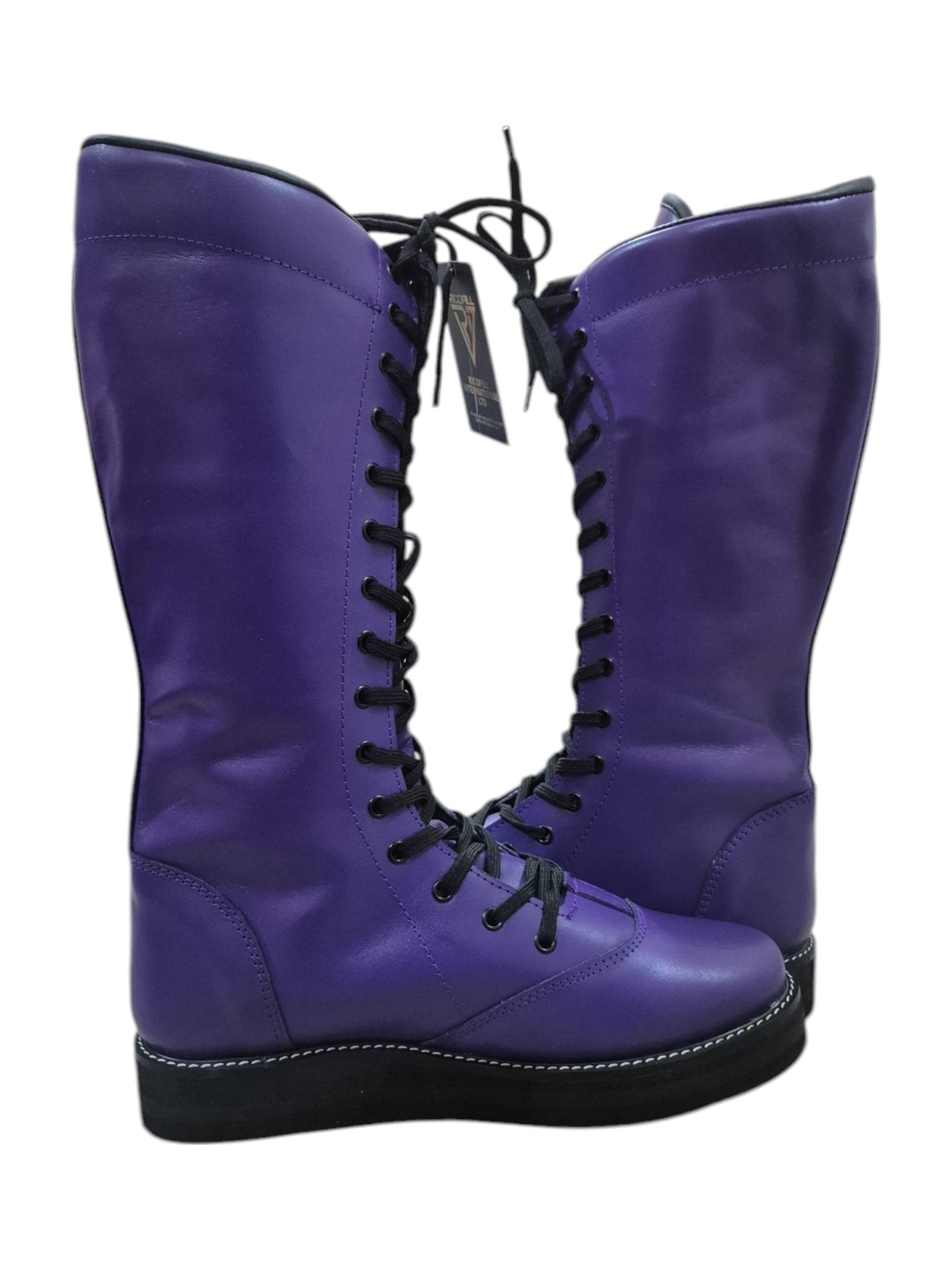 Wrestling Boots, 100% Genuine Leather, Purple Color, Handmade, Customizable