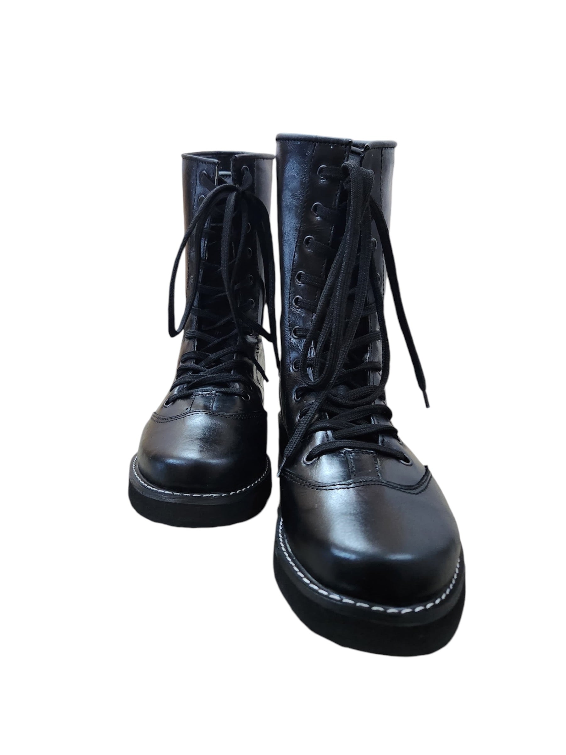 Professionele Stoeistewels, Lae Sny, 100% Oorspronklike Leer, Handgemaak, Swart Kleur, Bill Goldberg-geïnspireer