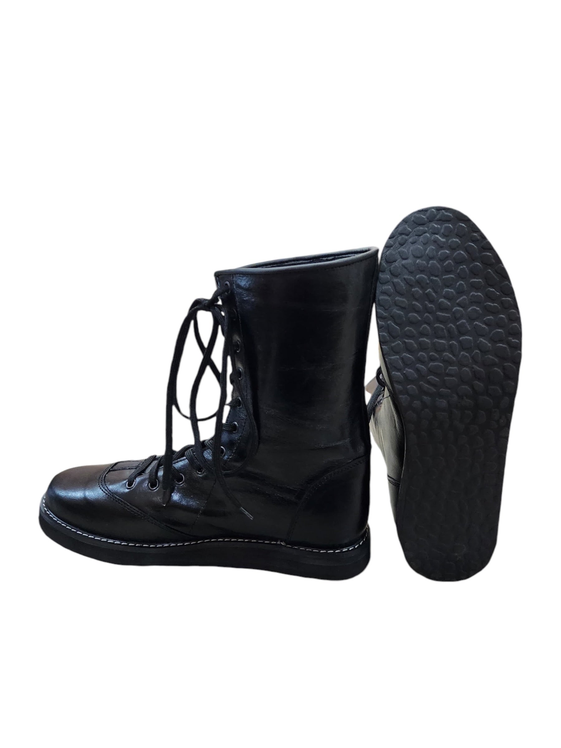 Professionele Stoeistewels, Lae Sny, 100% Oorspronklike Leer, Handgemaak, Swart Kleur, Bill Goldberg-geïnspireer