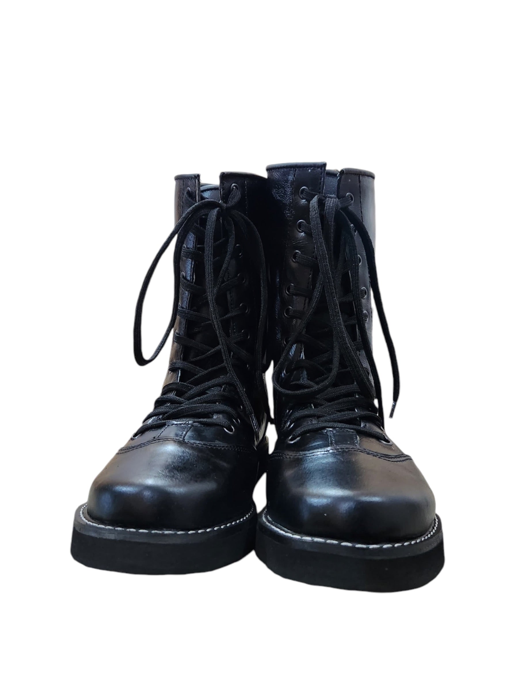 Professionele Stoeistewels, Lae Sny, 100% Oorspronklike Leer, Handgemaak, Swart Kleur, Bill Goldberg-geïnspireer