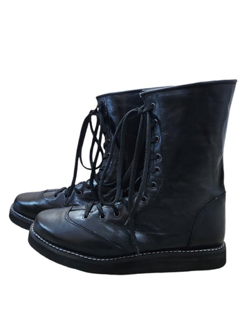 Professionele Stoeistewels, Lae Sny, 100% Oorspronklike Leer, Handgemaak, Swart Kleur, Bill Goldberg-geïnspireer