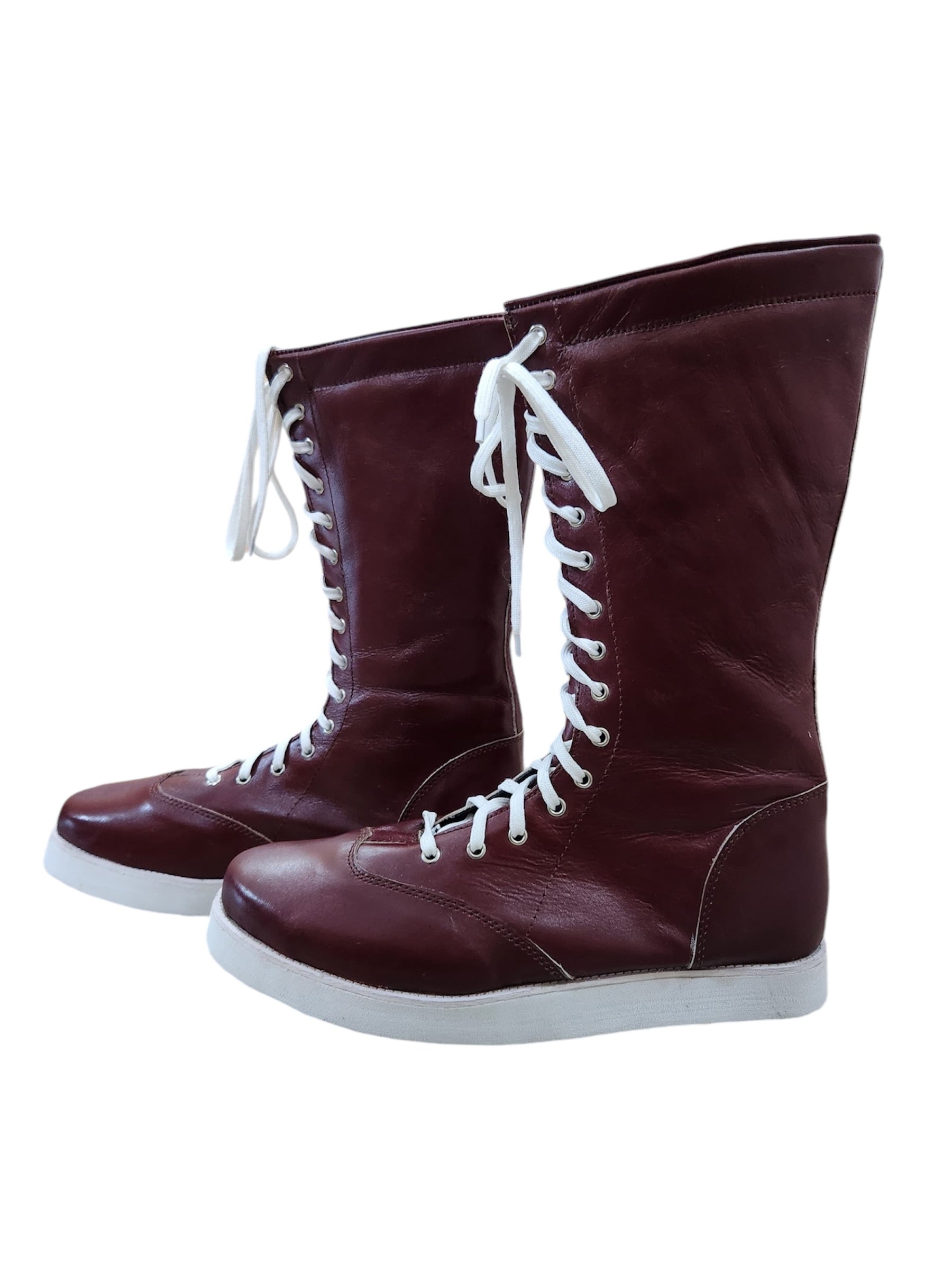 Pro Wrestling Boots, Handmade, 100% Original Leather, Maroon color, William Regal's Inspired