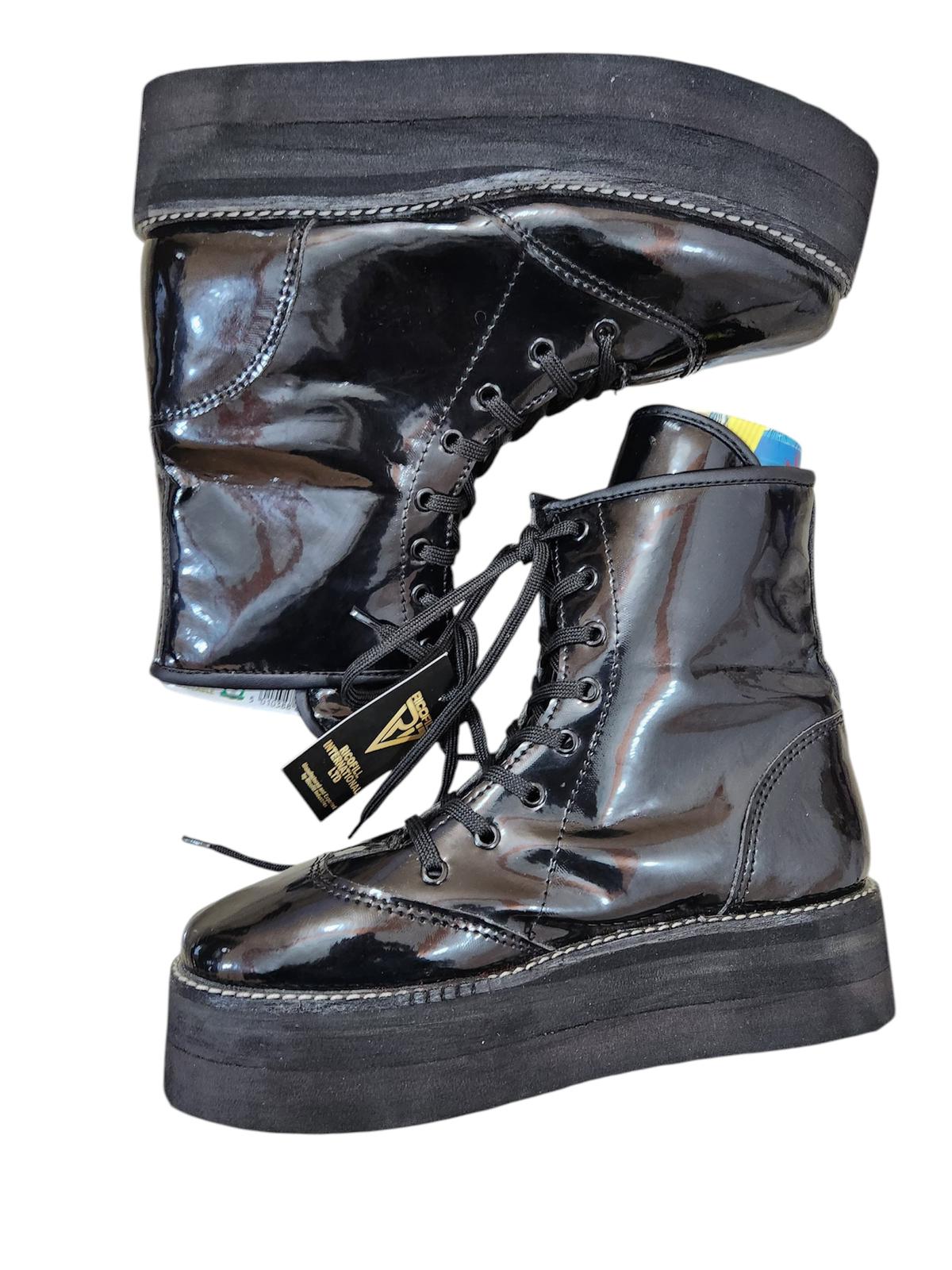 Professionele Stoeistewels, Handgemaak, Lae Sny, Swart Kleur Patent Glansleer, Hoë Sool, Aanpasbaar