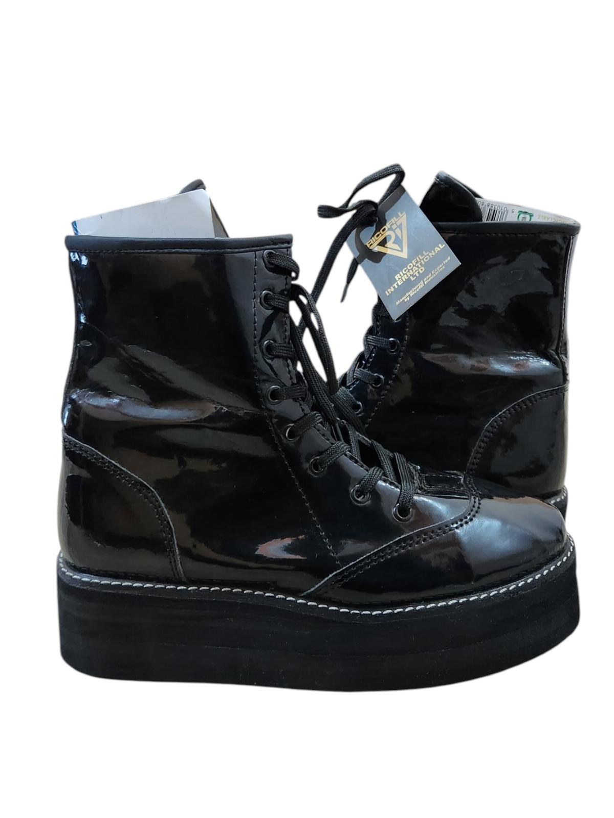 Professionele Stoeistewels, Handgemaak, Lae Sny, Swart Kleur Patent Glansleer, Hoë Sool, Aanpasbaar