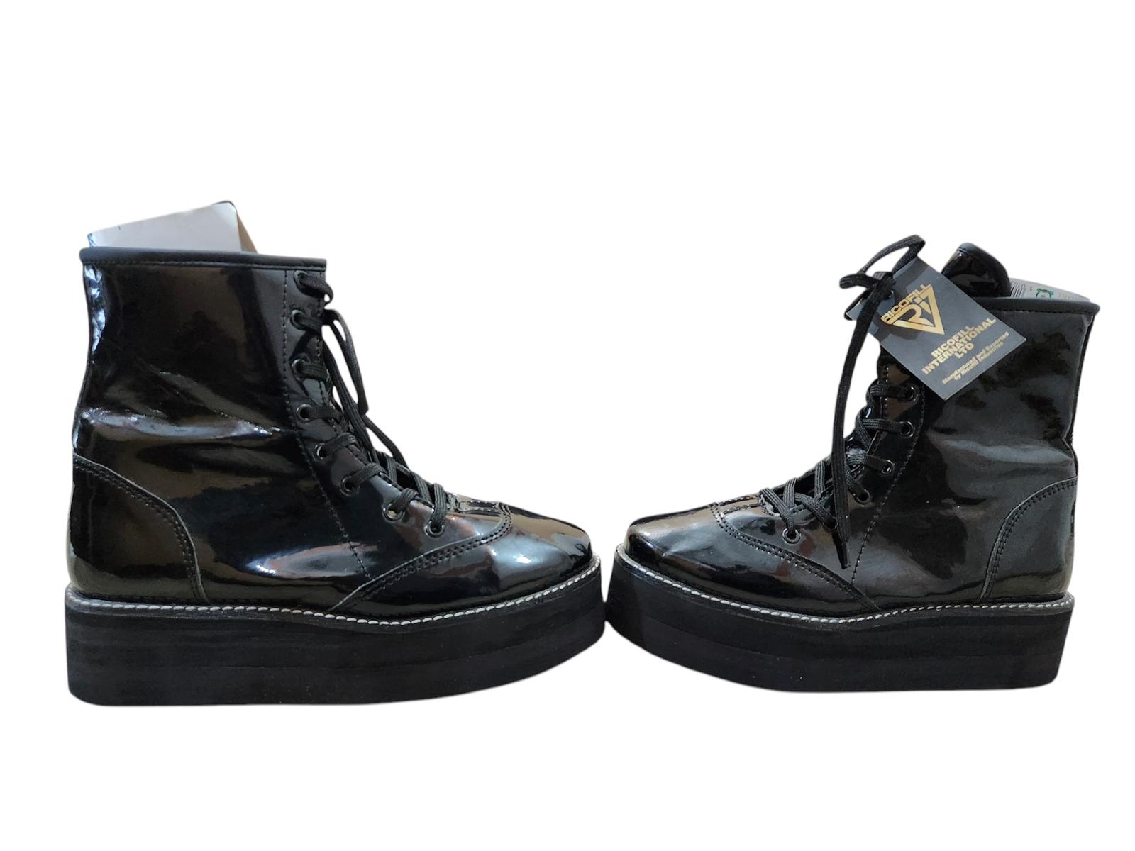 Professionele Stoeistewels, Handgemaak, Lae Sny, Swart Kleur Patent Glansleer, Hoë Sool, Aanpasbaar