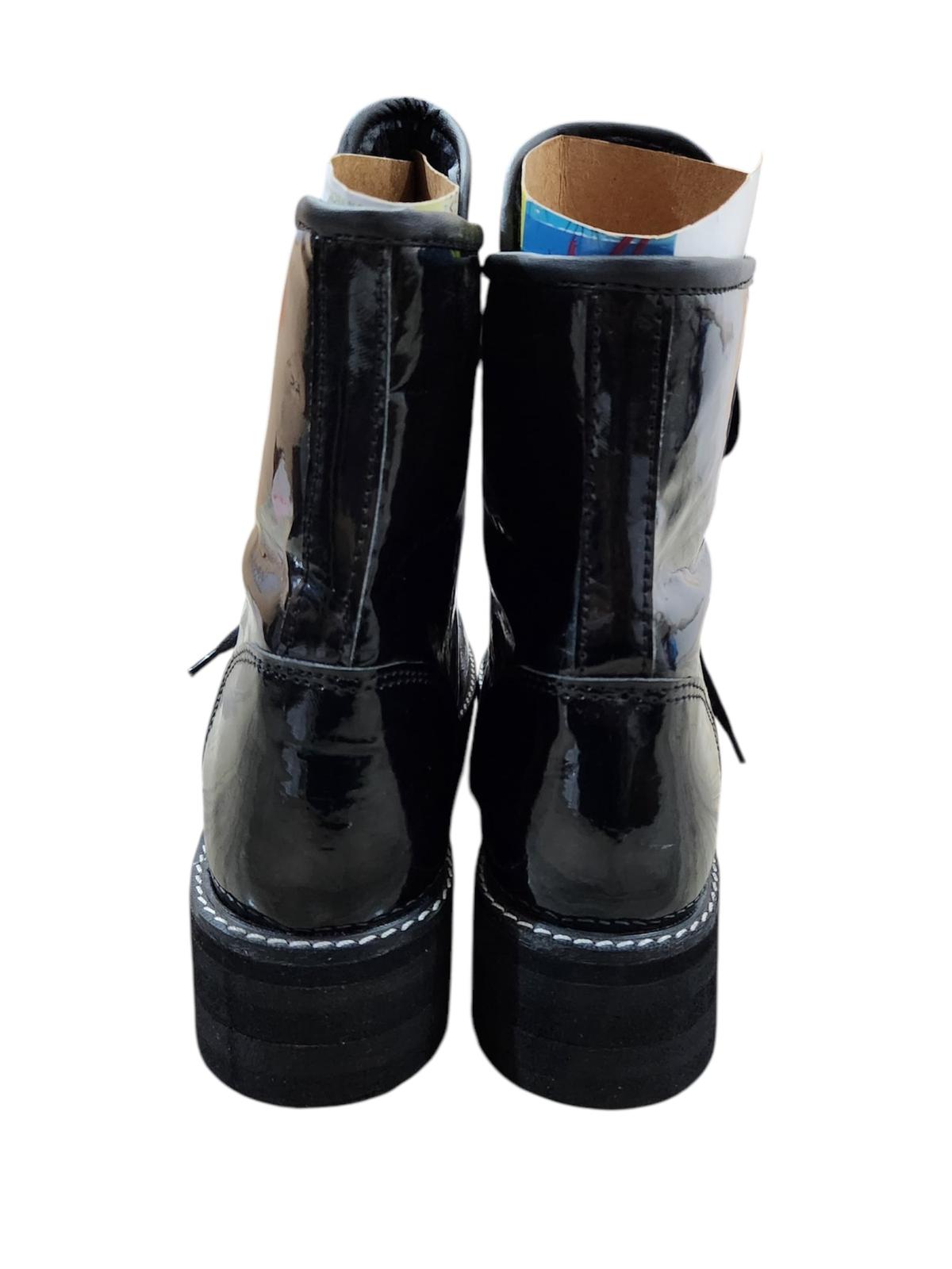 Professionele Stoeistewels, Handgemaak, Lae Sny, Swart Kleur Patent Glansleer, Hoë Sool, Aanpasbaar