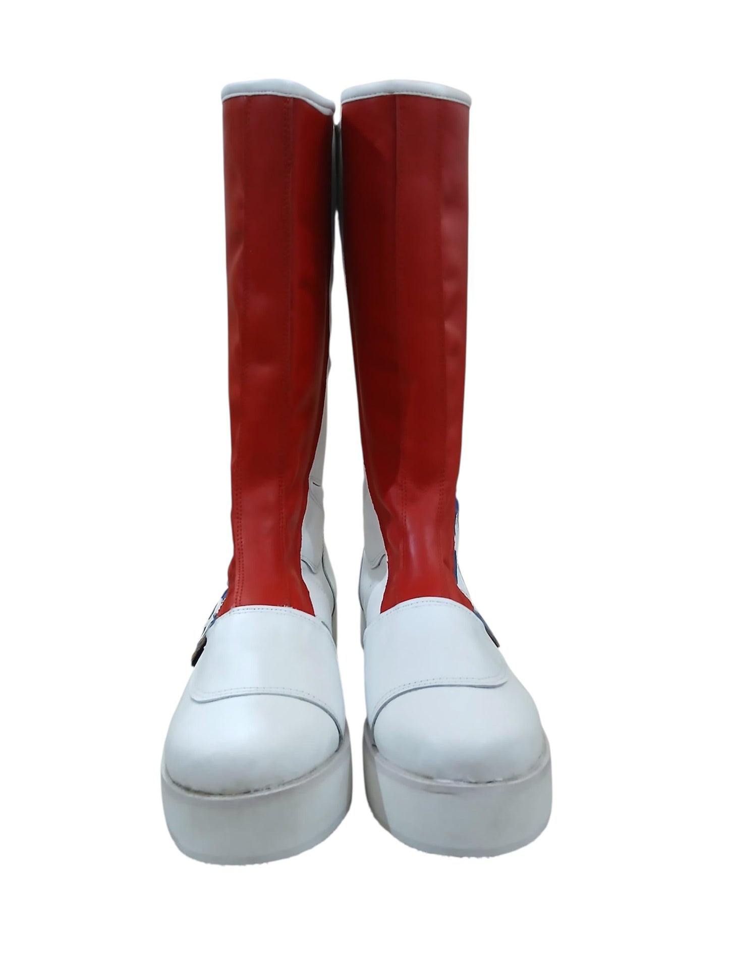 Pro Wrestling Boots, Handmade, 100% Original Leather, Hook and Loop style, white, red and blue with stars   Customizable