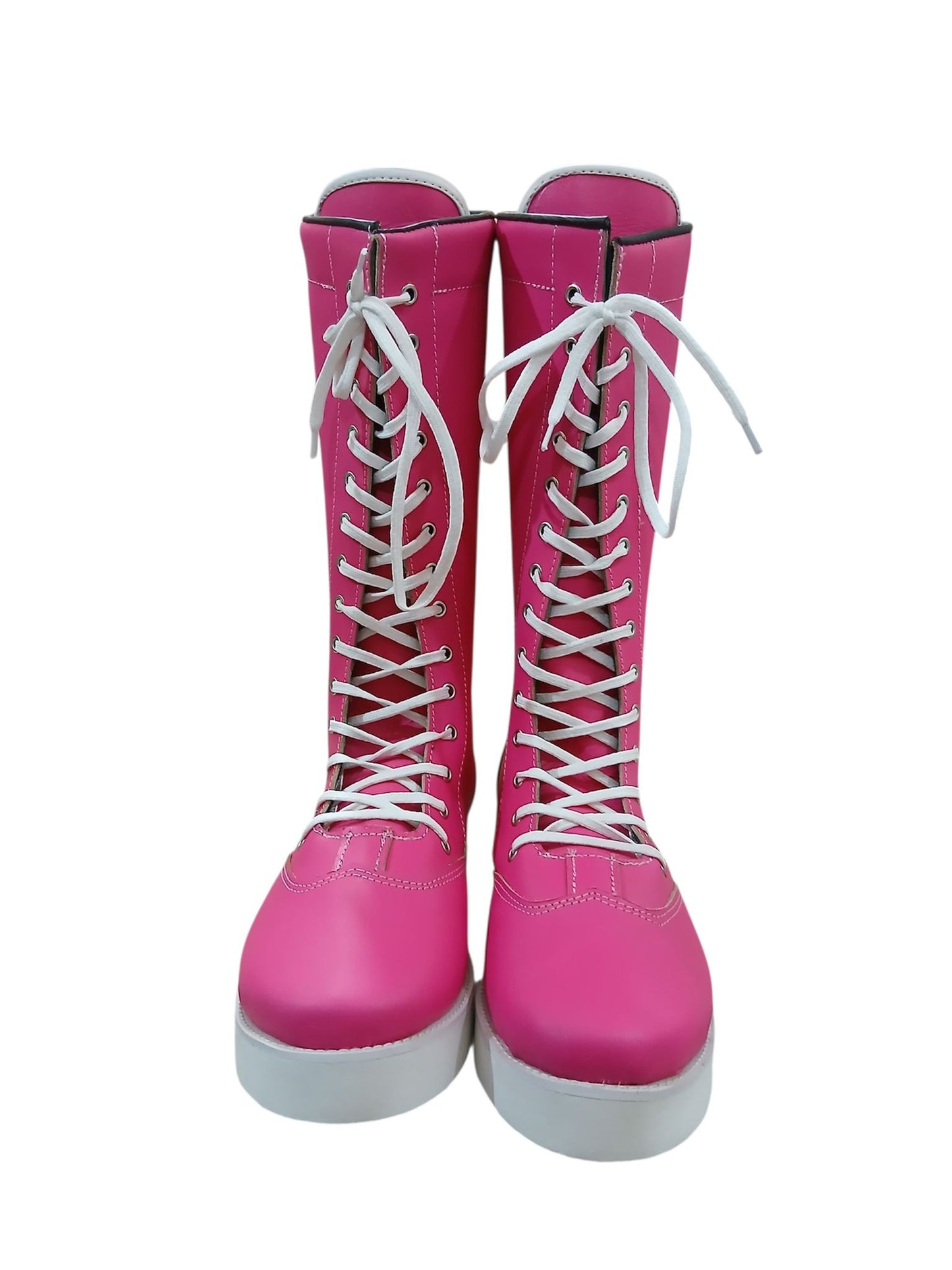 Pro Wrestling Boots, Handmade, 100% Original Leather, Hot Pink Color, Customizable