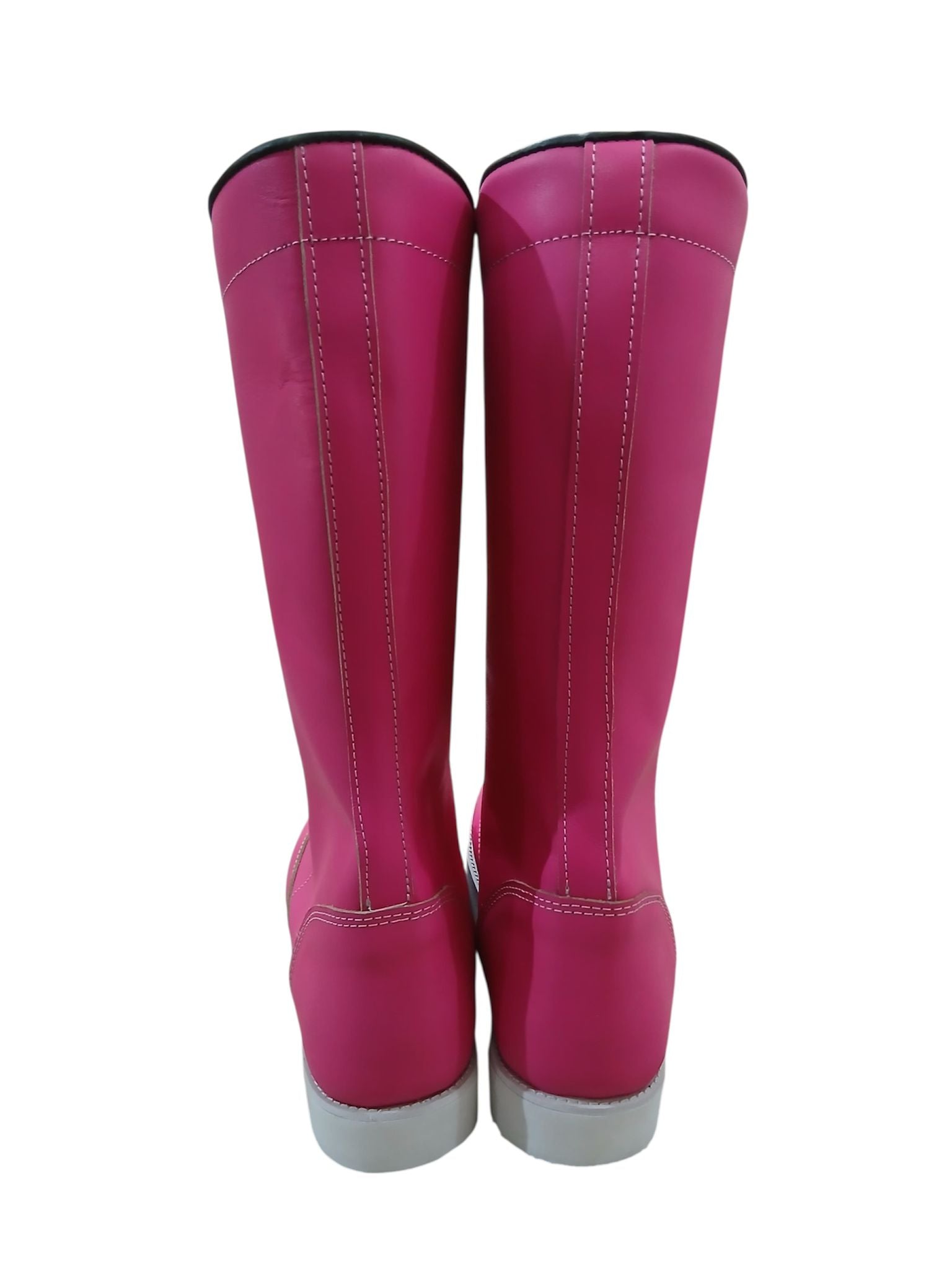 Professionele Stoeistewels, Handgemaak, 100% Oorspronklike Leer, Helderpienk Kleur, Aanpasbaar