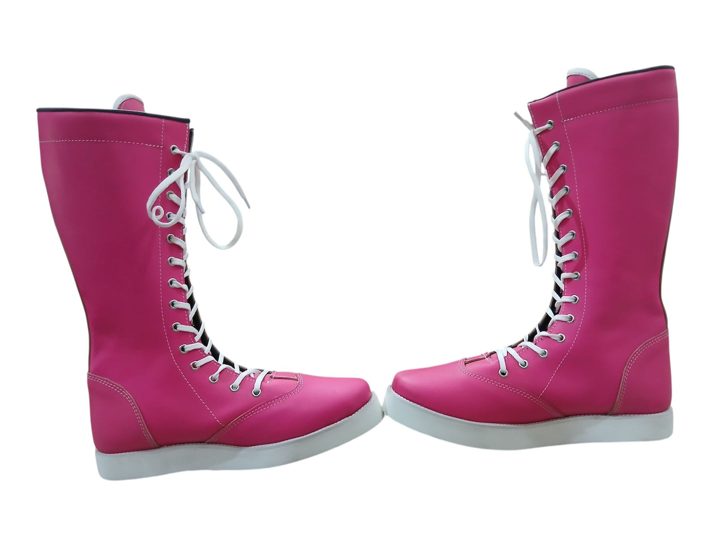 Pro Wrestling Boots, Handmade, 100% Original Leather, Hot Pink Color, Customizable