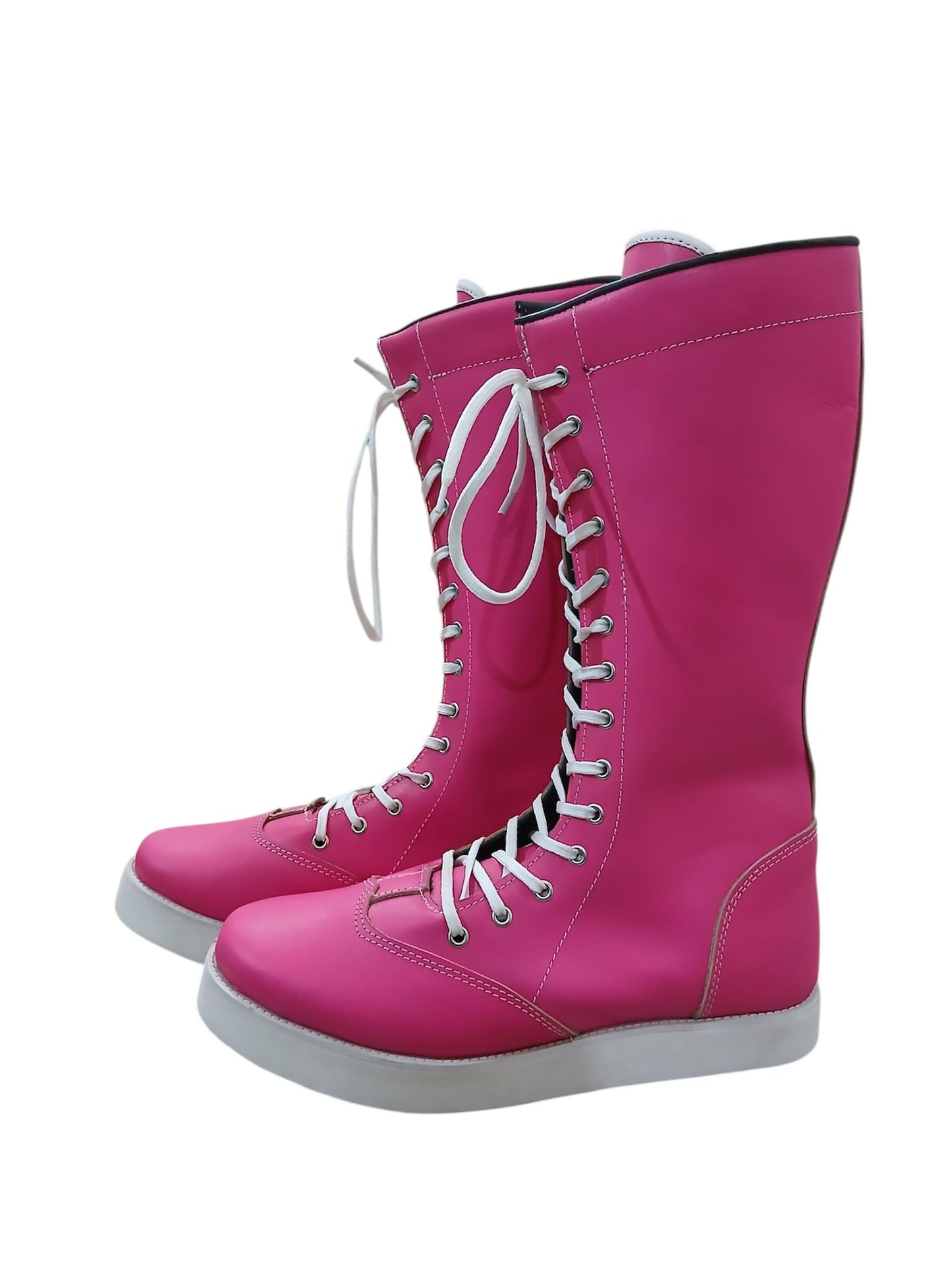 Pro Wrestling Boots, Handmade, 100% Original Leather, Hot Pink Color, Customizable