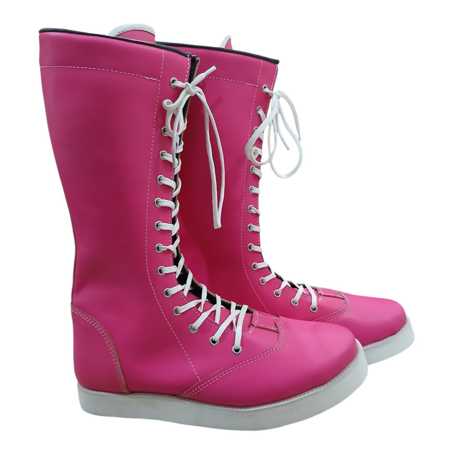 Pro Wrestling Boots, Handmade, 100% Original Leather, Hot Pink Color, Customizable