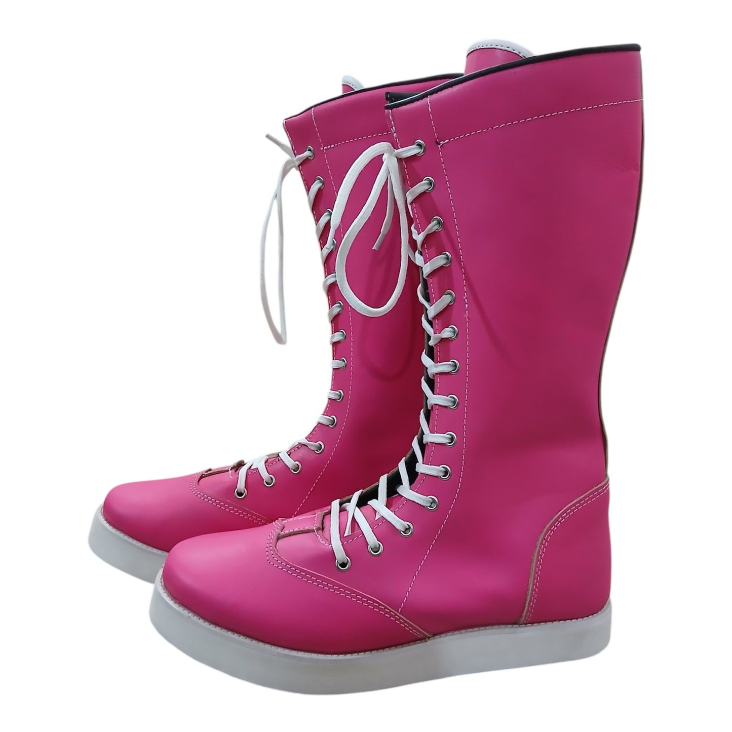Pro Wrestling Boots, Handmade, 100% Original Leather, Hot Pink Color, Customizable