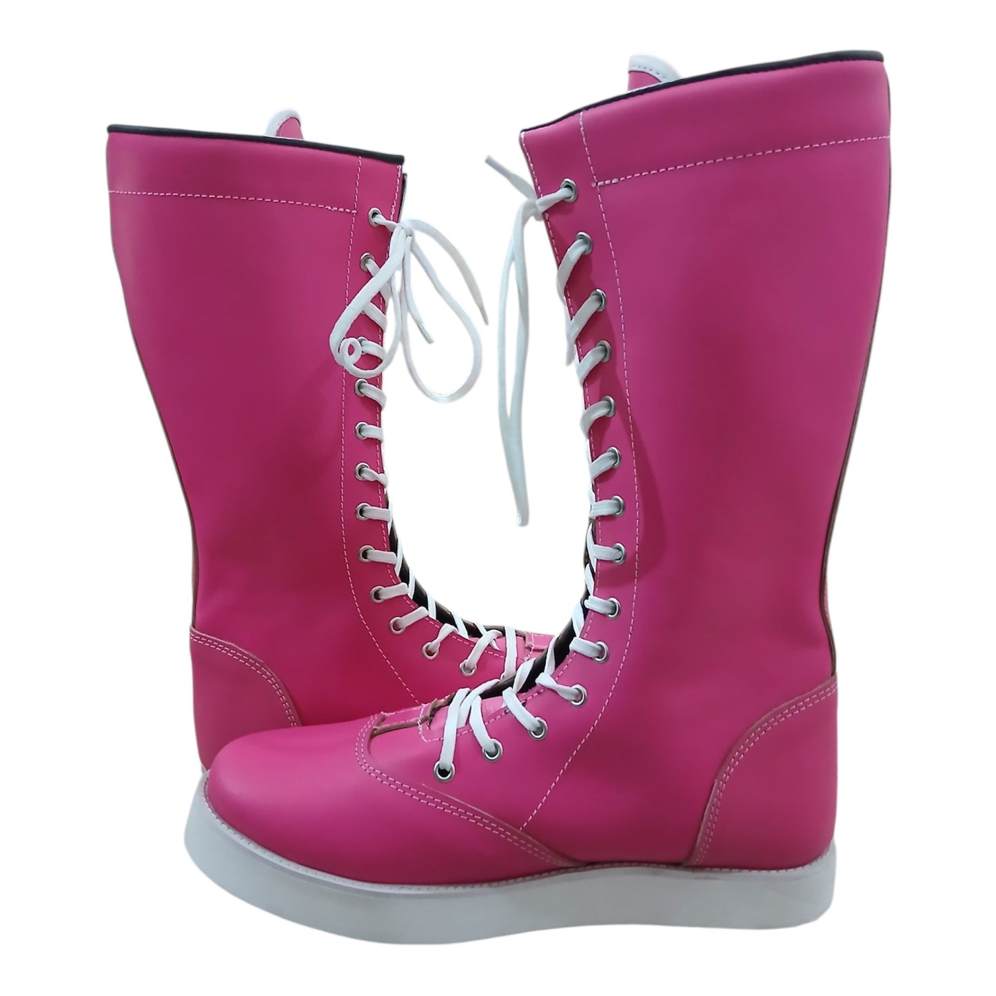 Pro Wrestling Boots, Handmade, 100% Original Leather, Hot Pink Color, Customizable
