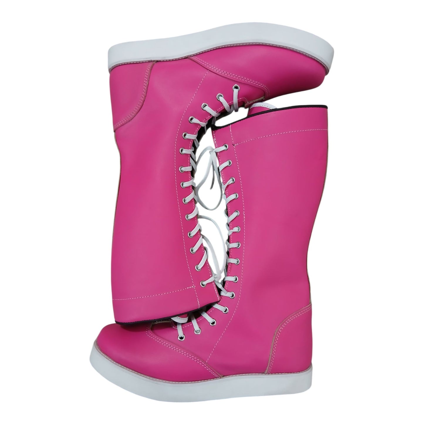 Pro Wrestling Boots, Handmade, 100% Original Leather, Hot Pink Color, Customizable