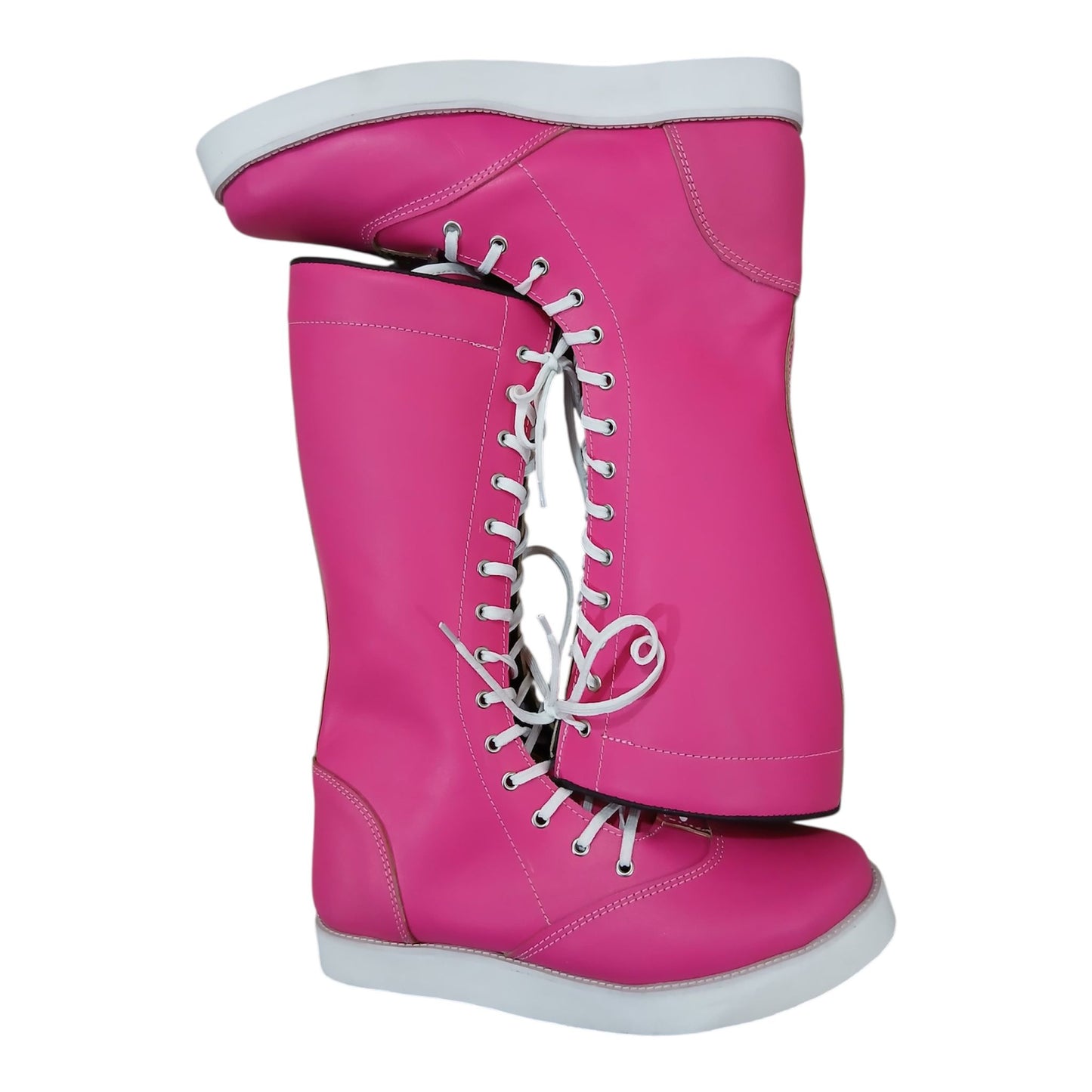 Pro Wrestling Boots, Handmade, 100% Original Leather, Hot Pink Color, Customizable