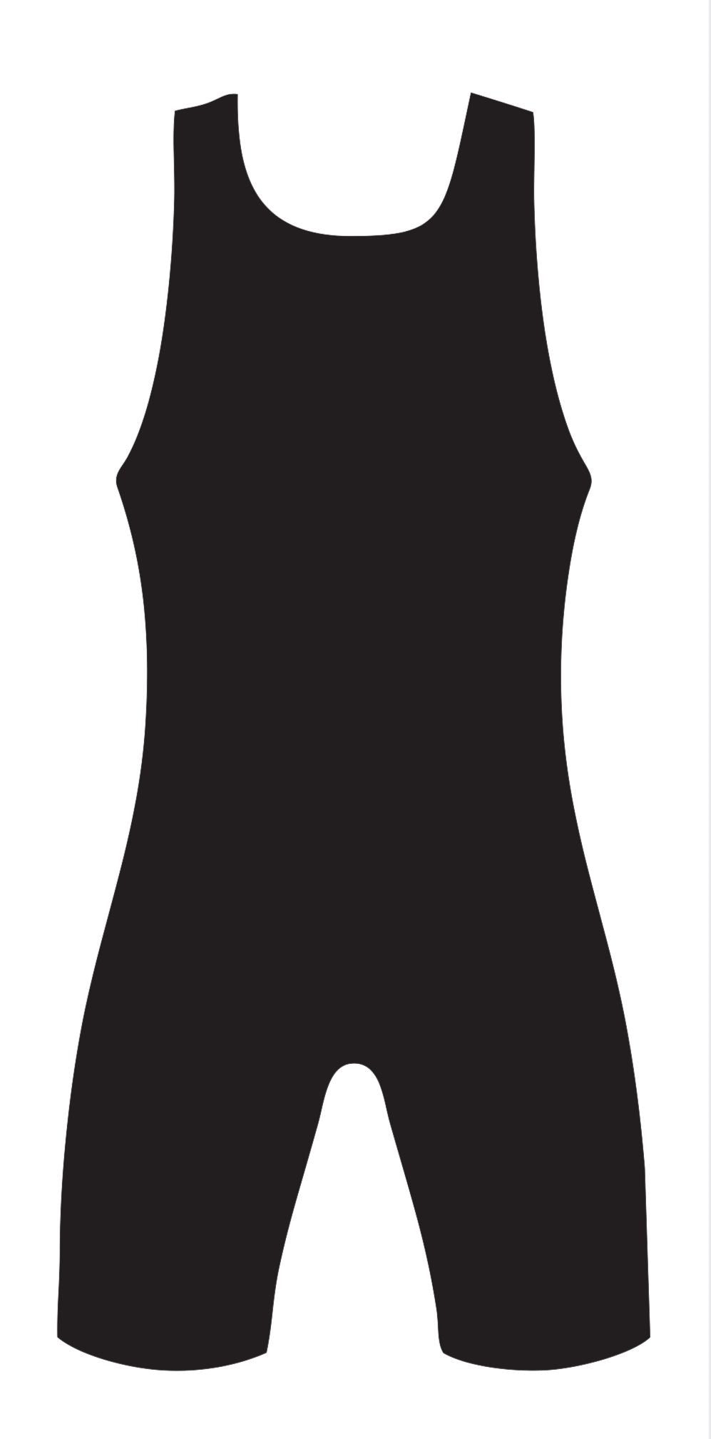 Wrestling Singlet, Stretchable, Black with Name, Customized Colors