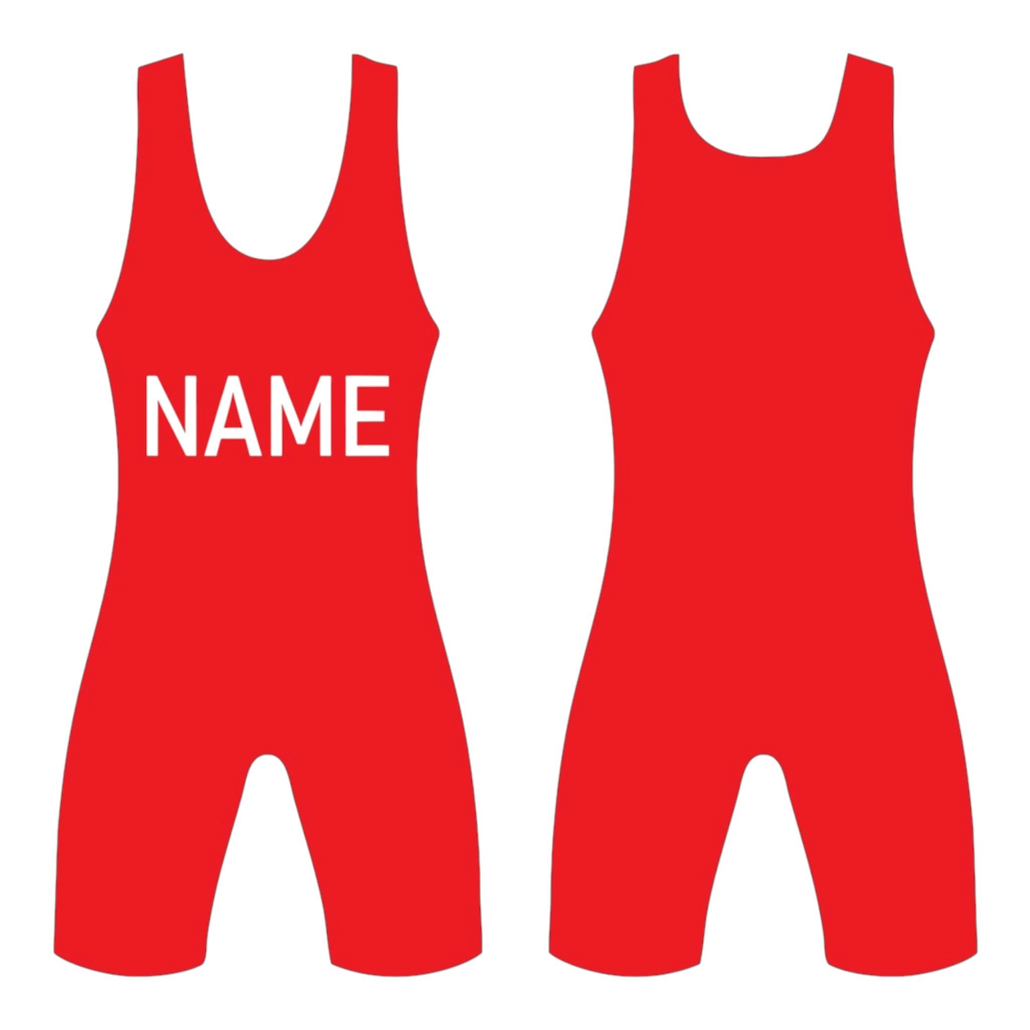 Stoei-enkelhemp, rekbaar, rooi met naam, pasgemaakte kleure