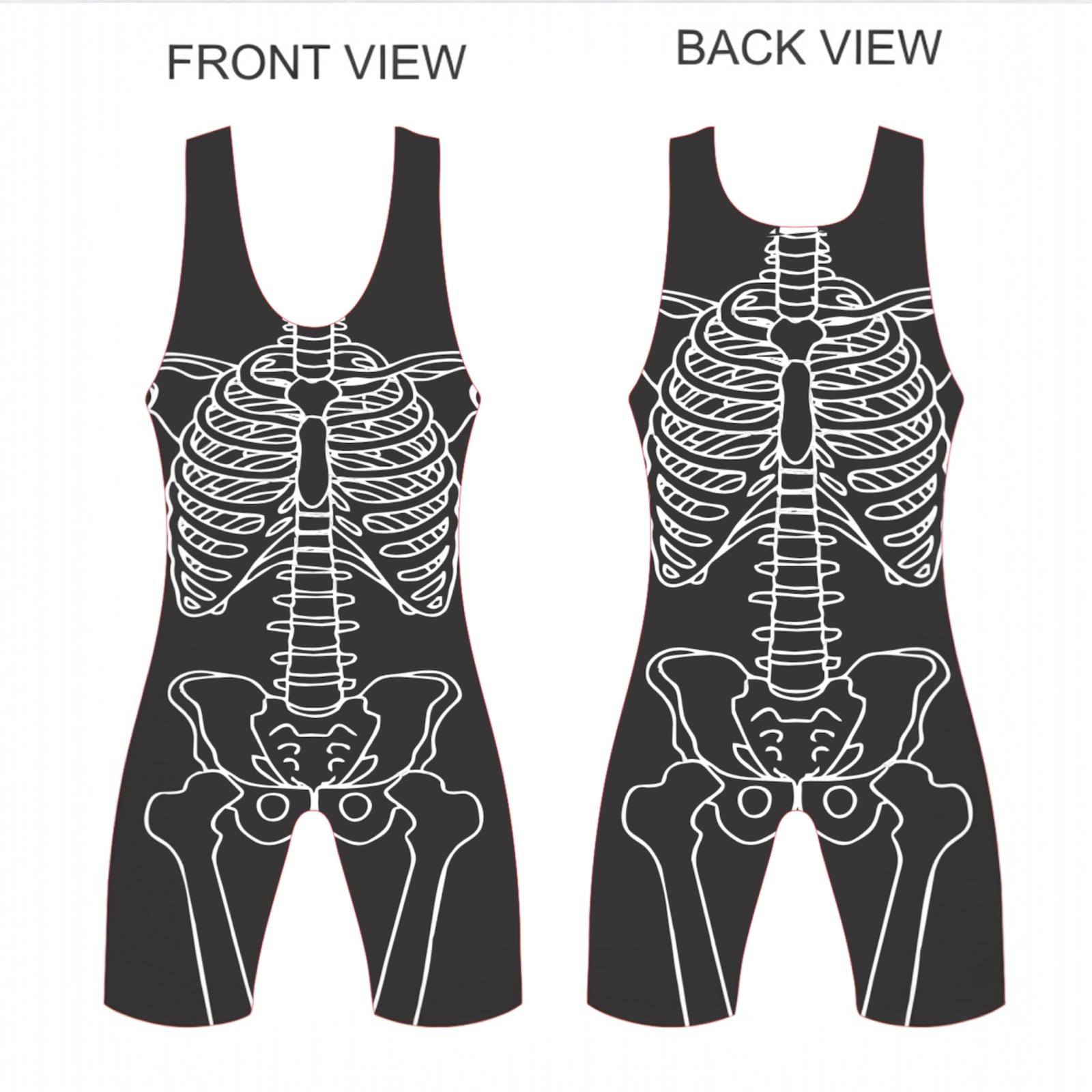 Wrestling Singlet, Stretchable, Bones Style, Customized Colors