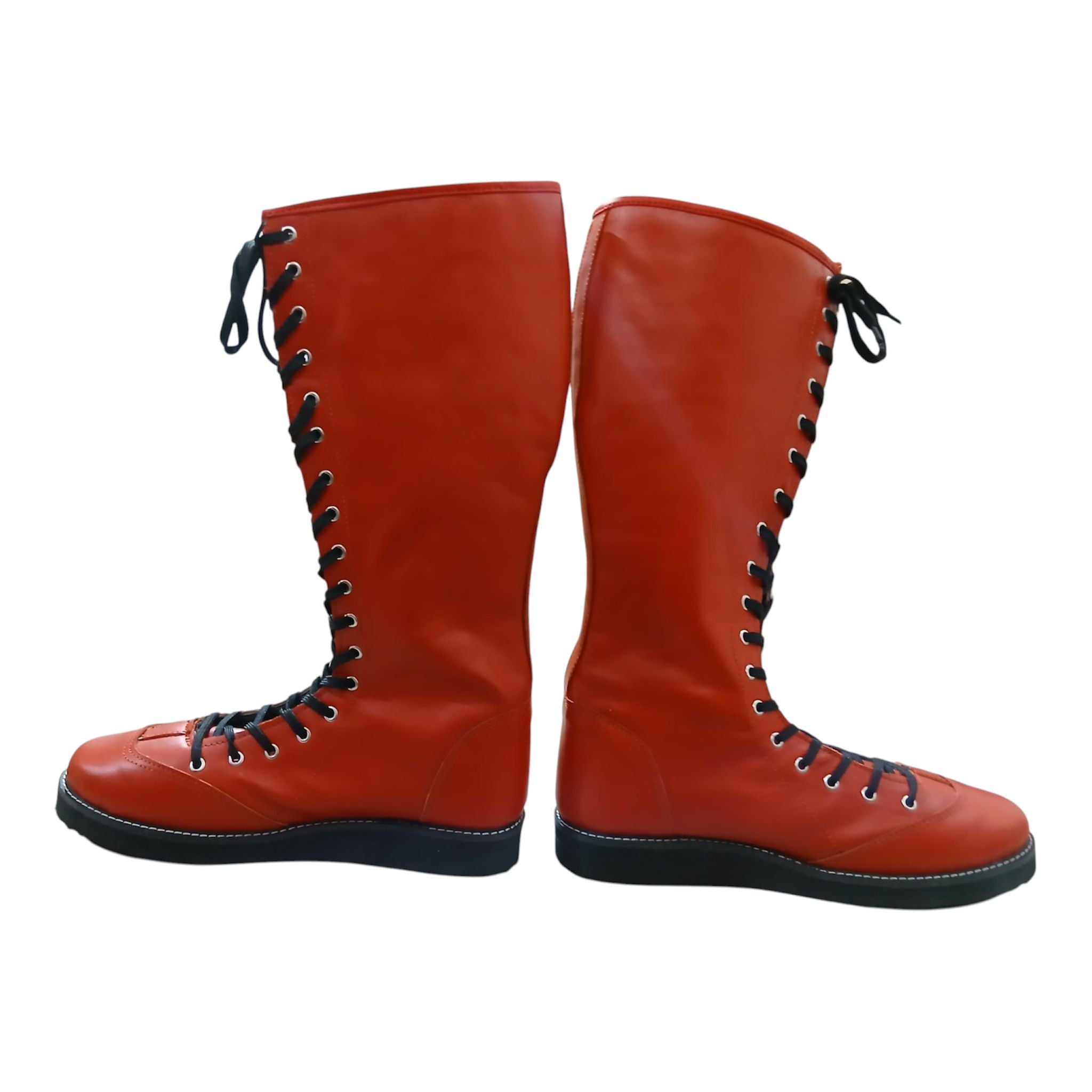Wrestling Boots, 100% Genuine Leather, Red Color, Handmade, Customizable