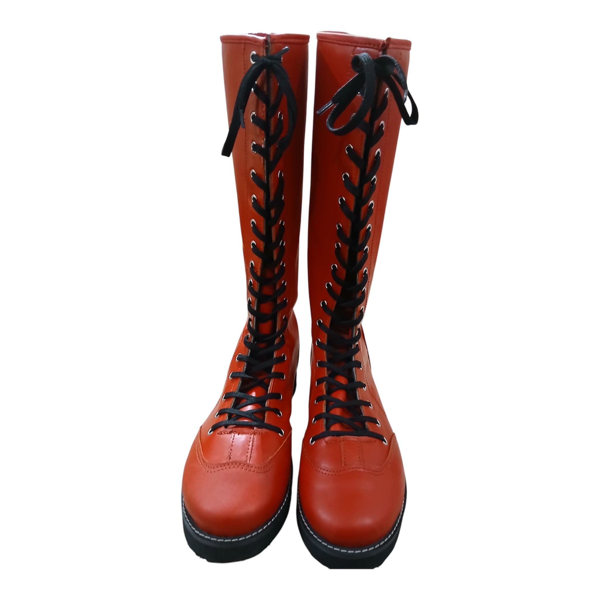 Wrestling Boots, 100% Genuine Leather, Red Color, Handmade, Customizable