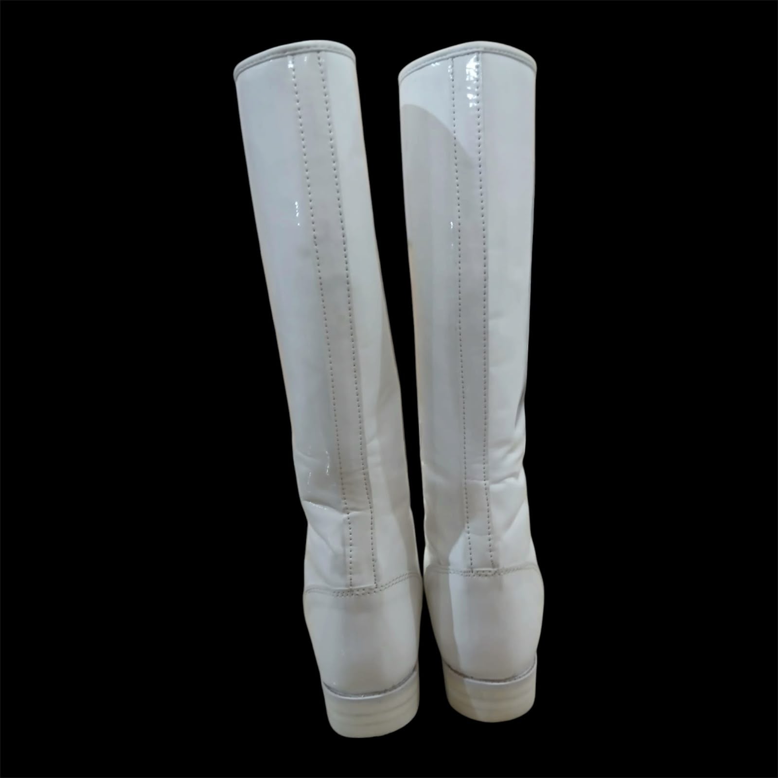 Pro Wrestling Boots, Handmade, Patent White Shinny Color, DX Leather