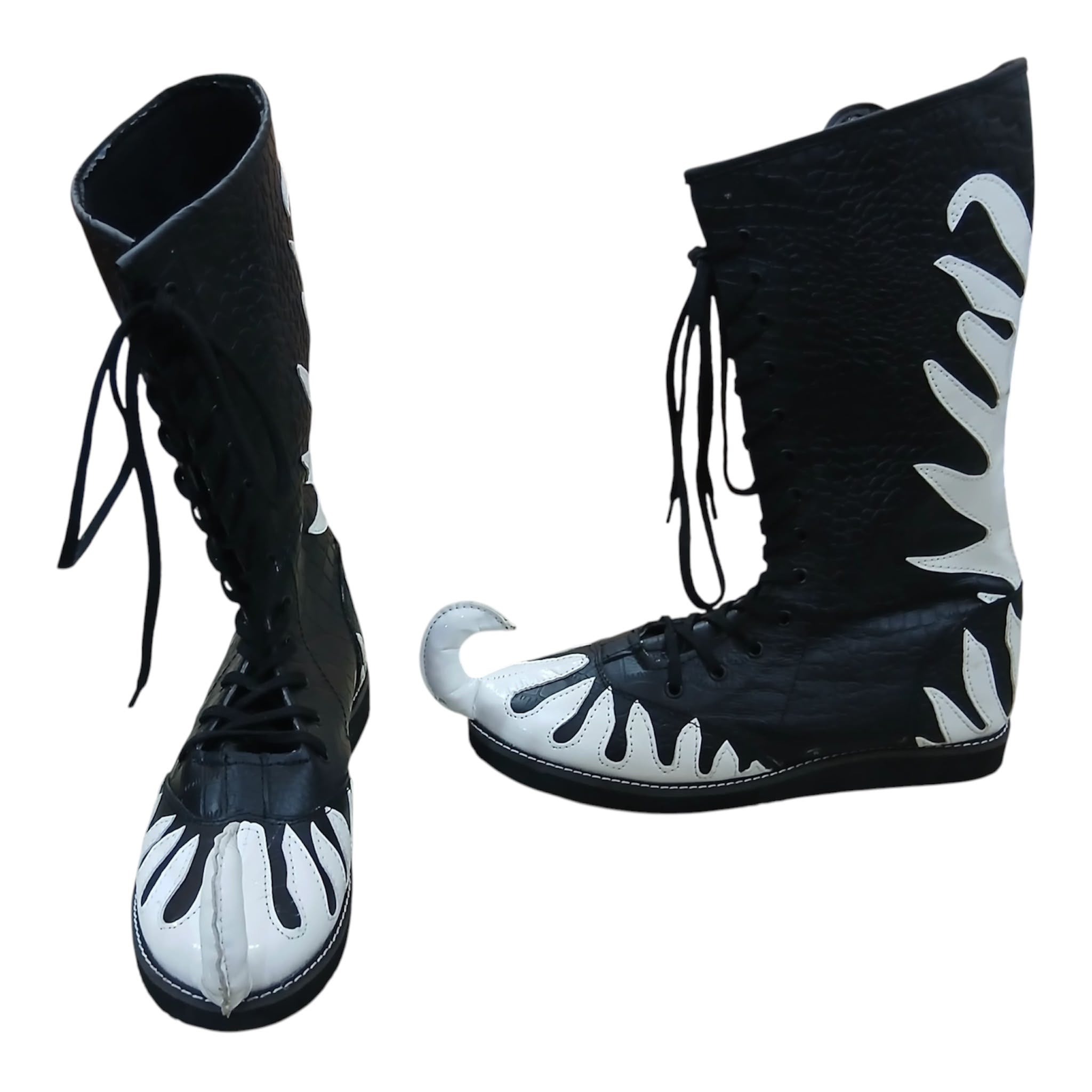 Professionele Stoeistewels, Handgemaak, 100% Oorspronklike Leer, Wit Crocs-patroon, Aanpasbare kleure