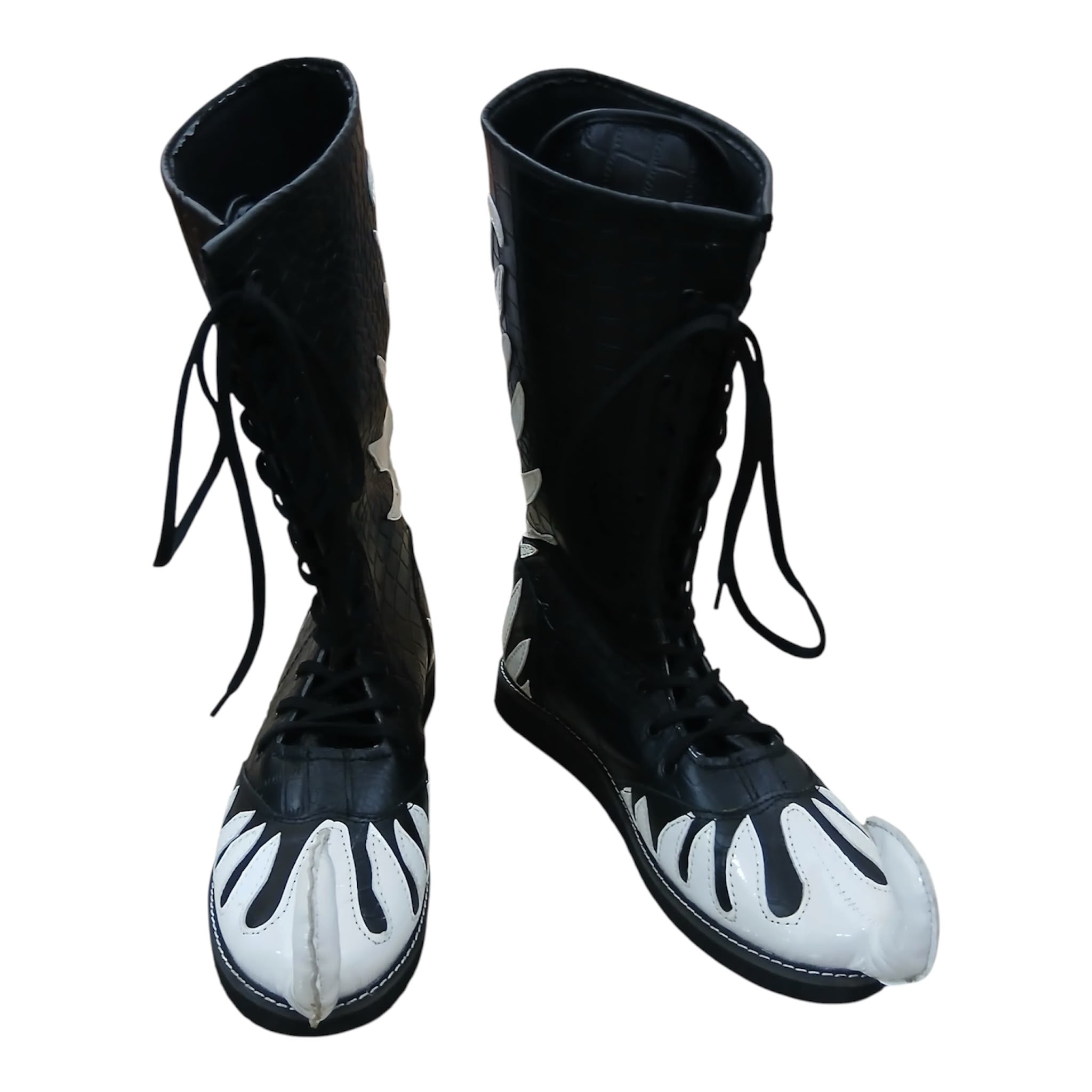 Professionele Stoeistewels, Handgemaak, 100% Oorspronklike Leer, Wit Crocs-patroon, Aanpasbare kleure