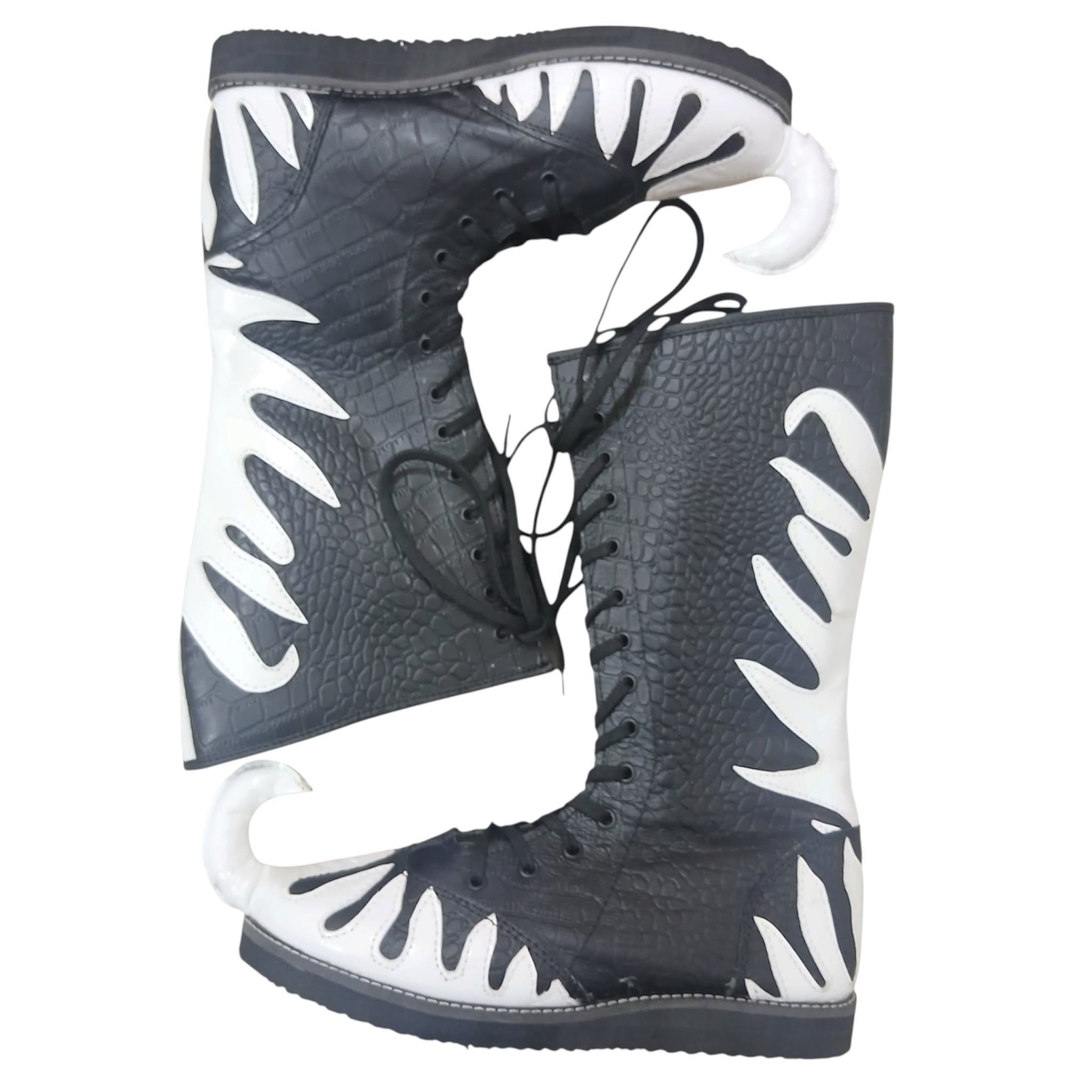 Professionele Stoeistewels, Handgemaak, 100% Oorspronklike Leer, Wit Crocs-patroon, Aanpasbare kleure