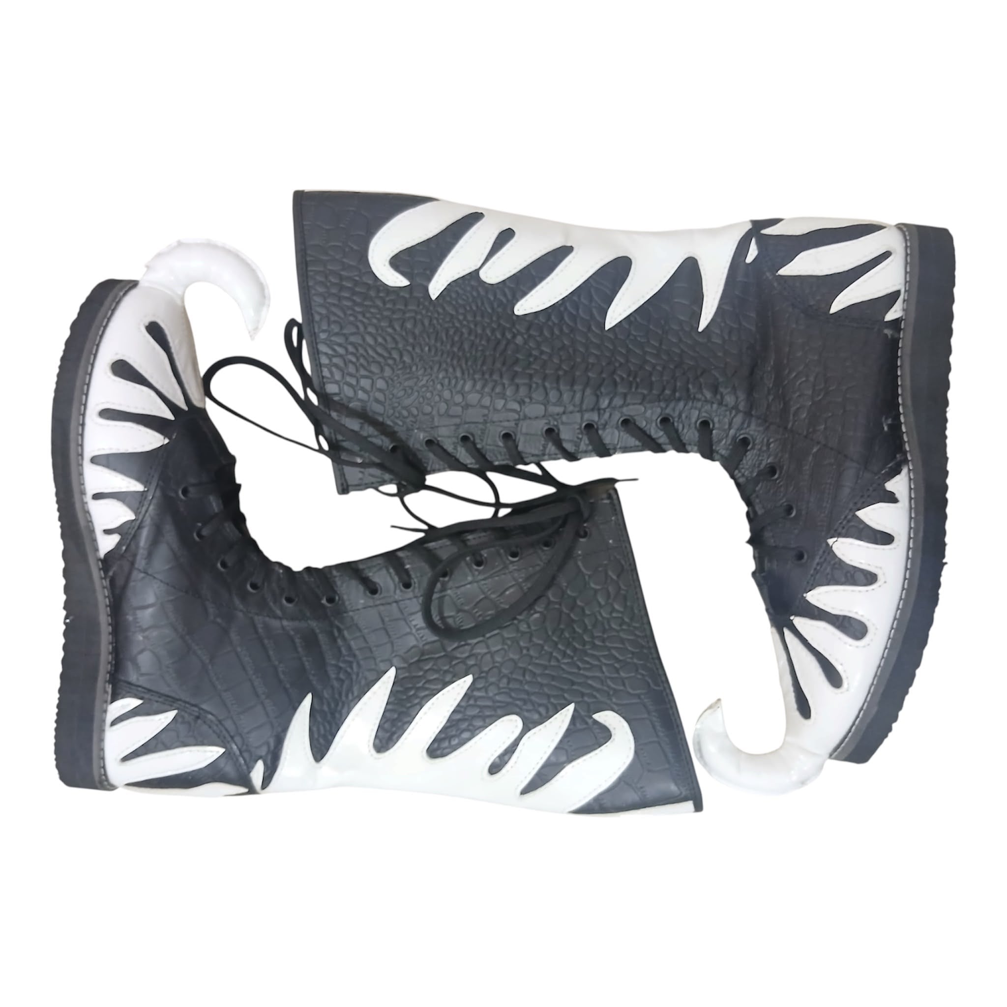 Professionele Stoeistewels, Handgemaak, 100% Oorspronklike Leer, Wit Crocs-patroon, Aanpasbare kleure