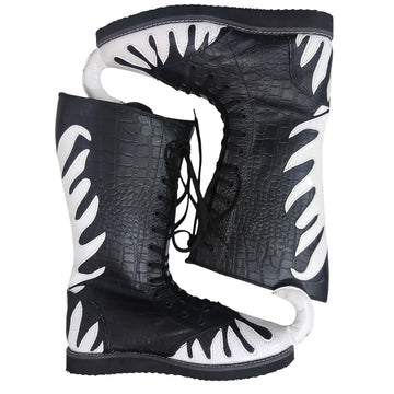 Professionele Stoeistewels, Handgemaak, 100% Oorspronklike Leer, Wit Crocs-patroon, Aanpasbare kleure