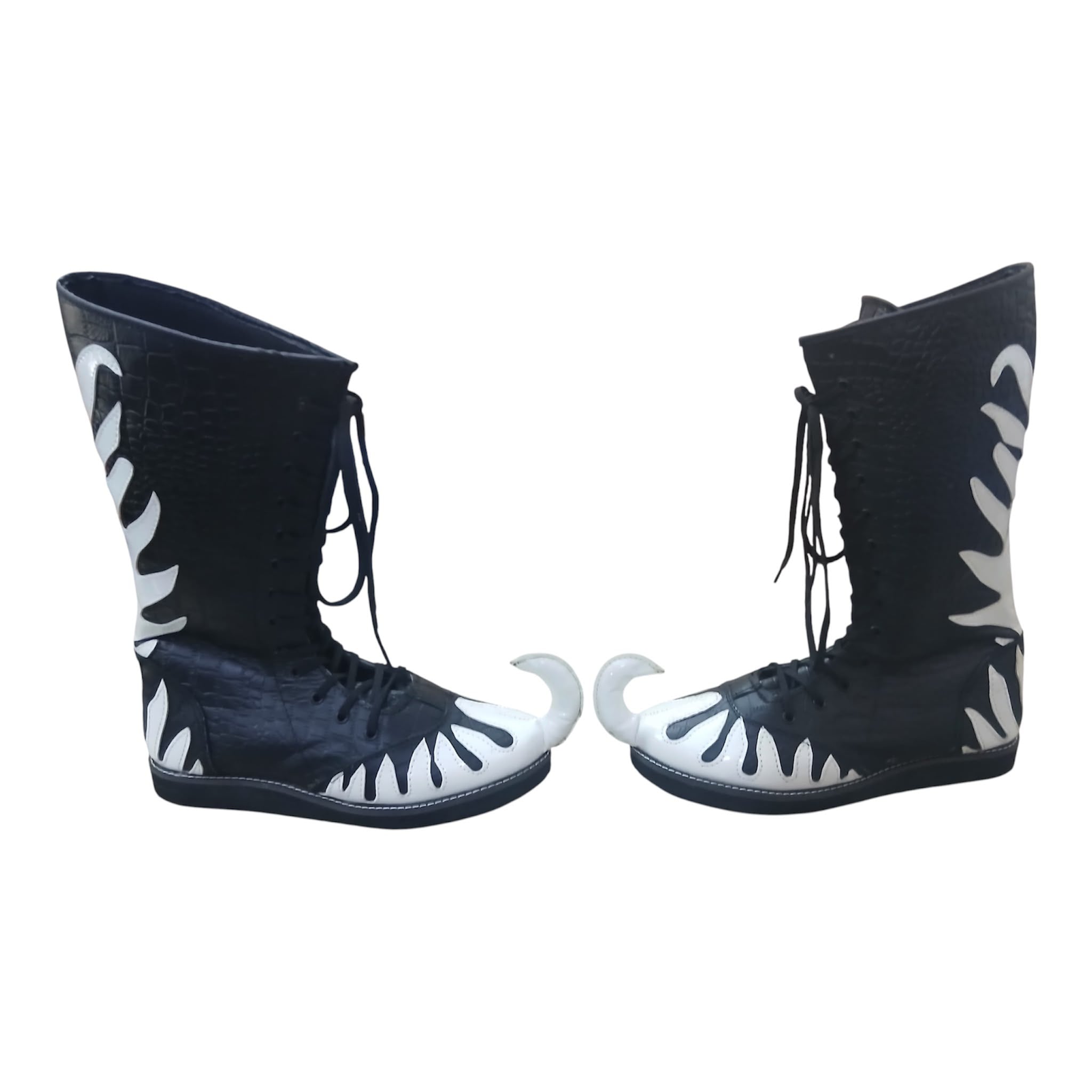 Professionele Stoeistewels, Handgemaak, 100% Oorspronklike Leer, Wit Crocs-patroon, Aanpasbare kleure