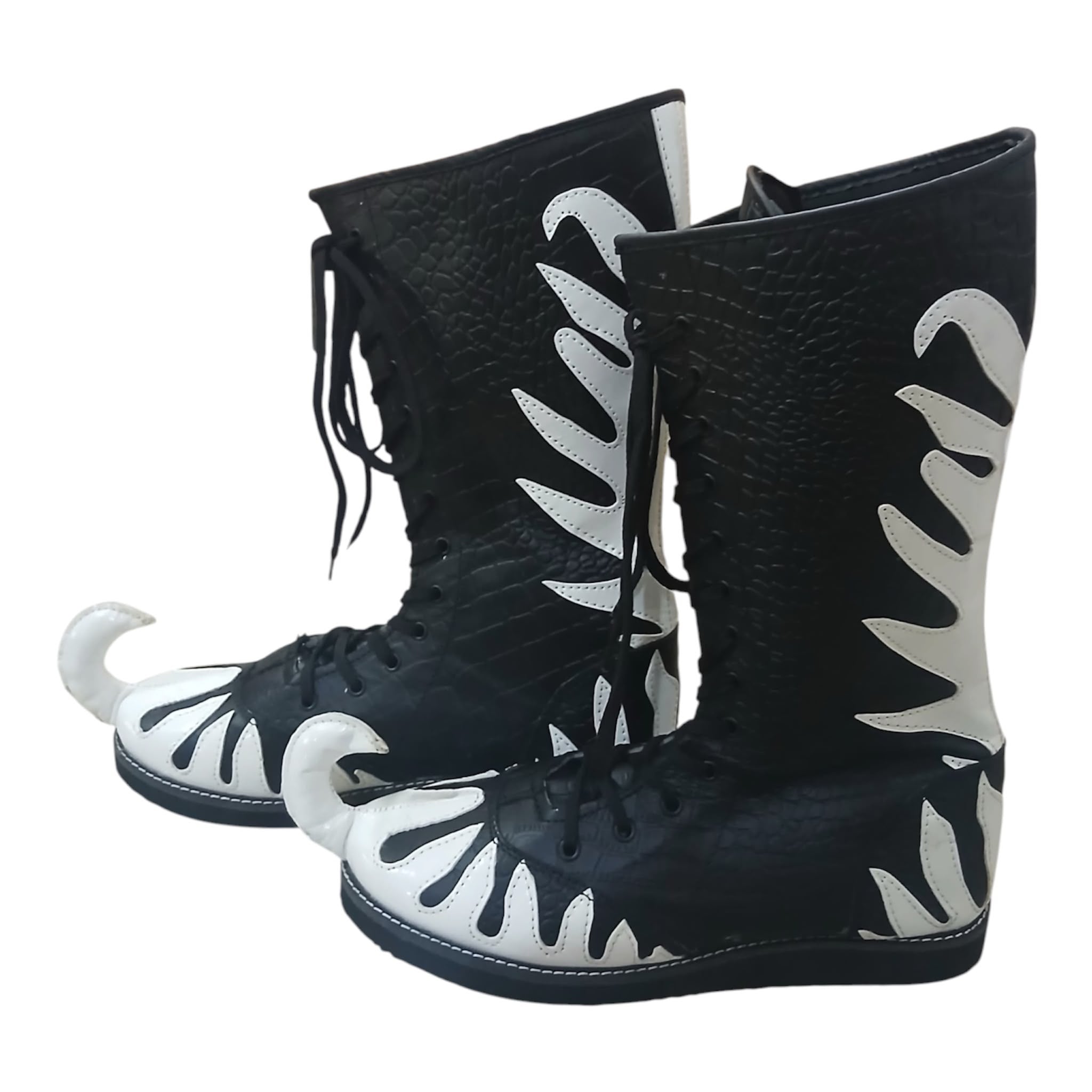 Professionele Stoeistewels, Handgemaak, 100% Oorspronklike Leer, Wit Crocs-patroon, Aanpasbare kleure