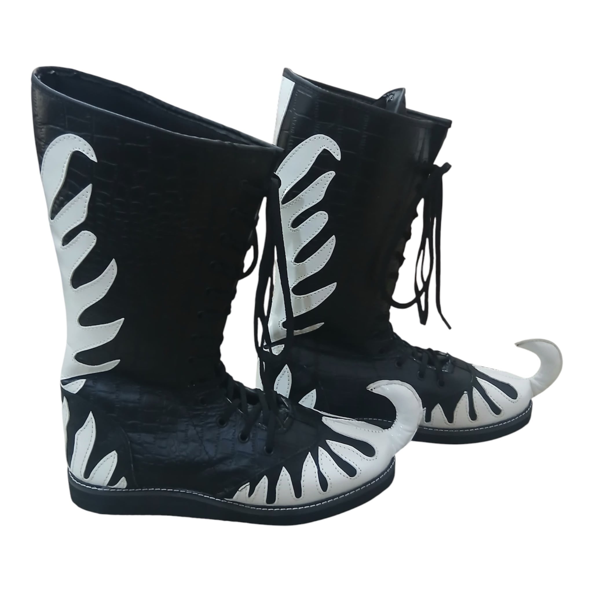 Professionele Stoeistewels, Handgemaak, 100% Oorspronklike Leer, Wit Crocs-patroon, Aanpasbare kleure