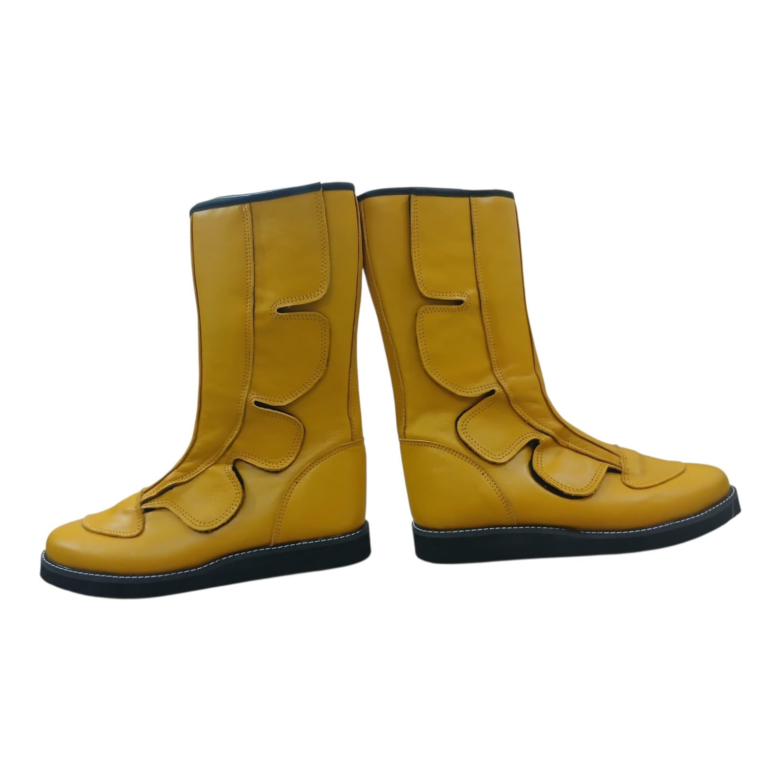Professionele Stoeistewels, Handgemaak, 100% Suiwer Leer, Klittenbandstyl, Rooi Kleur, Aanpasbaar