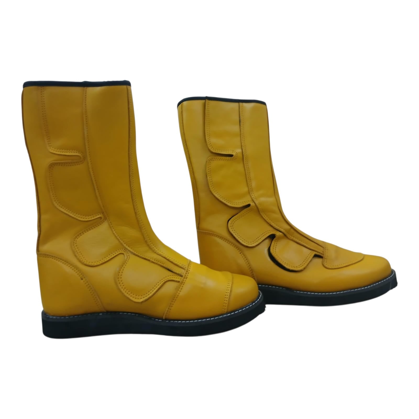 Professionele Stoeistewels, Handgemaak, 100% Suiwer Leer, Klittenbandstyl, Rooi Kleur, Aanpasbaar