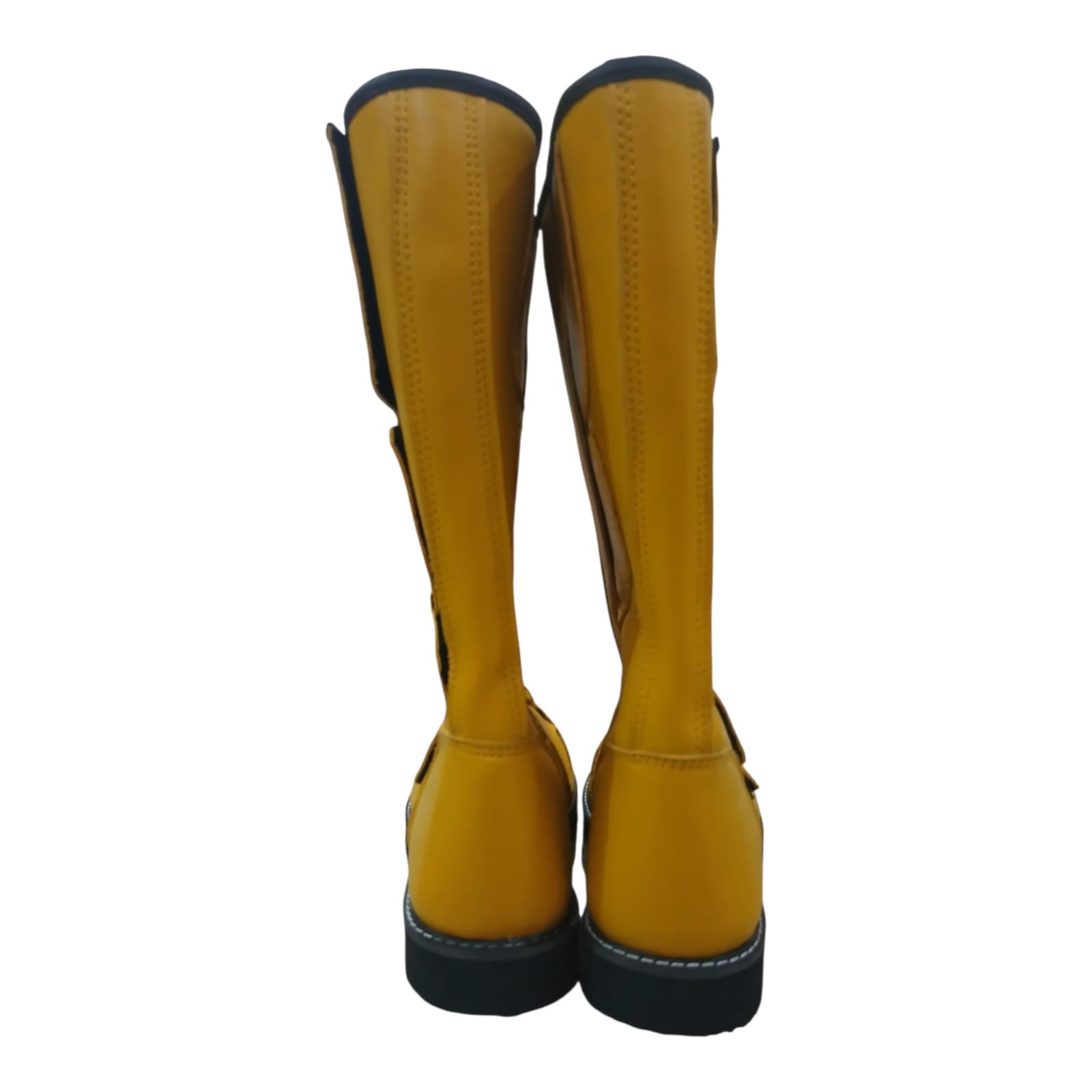 Professionele Stoeistewels, Handgemaak, 100% Suiwer Leer, Klittenbandstyl, Rooi Kleur, Aanpasbaar