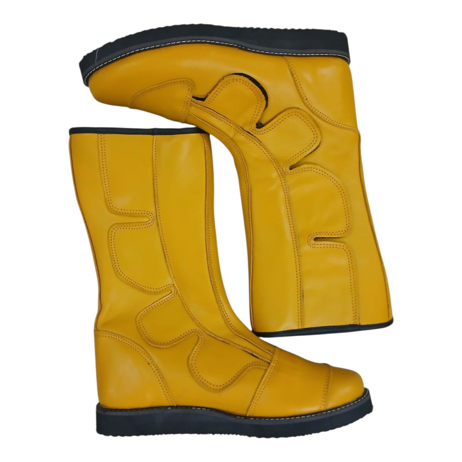 Professionele Stoeistewels, Handgemaak, 100% Suiwer Leer, Klittenbandstyl, Rooi Kleur, Aanpasbaar