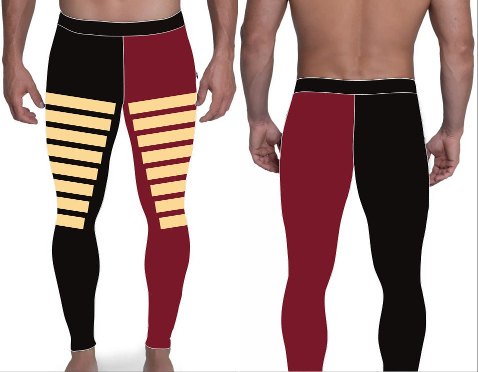 Men's Pro Wrestling Victory Line Tights Spandex, Lycra