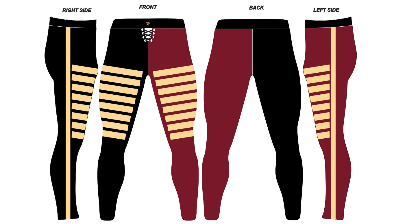 Men's Pro Wrestling Victory Line Tights Spandex, Lycra