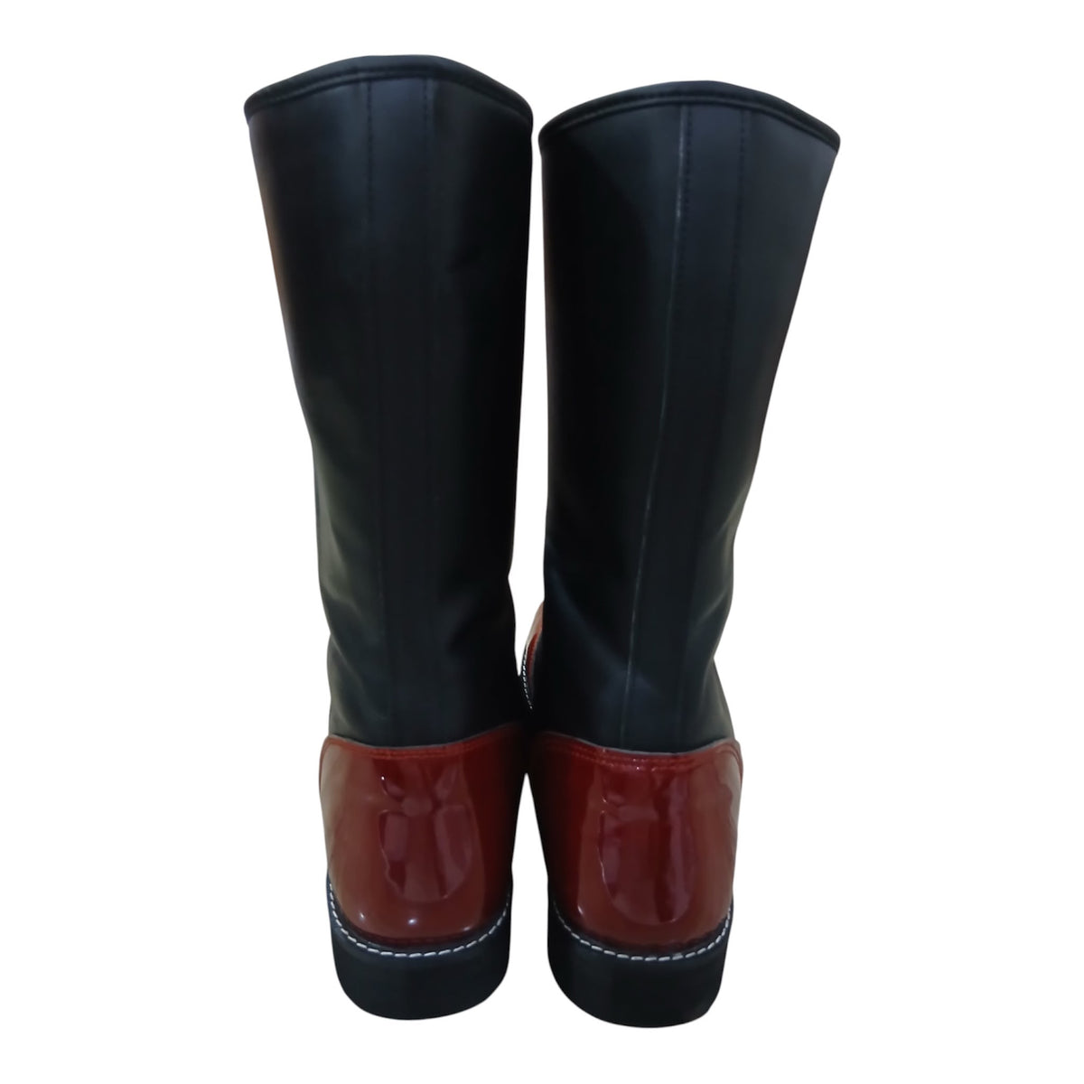 Handmade Pro Series Leather Wrestling Boots- Black & Maroon