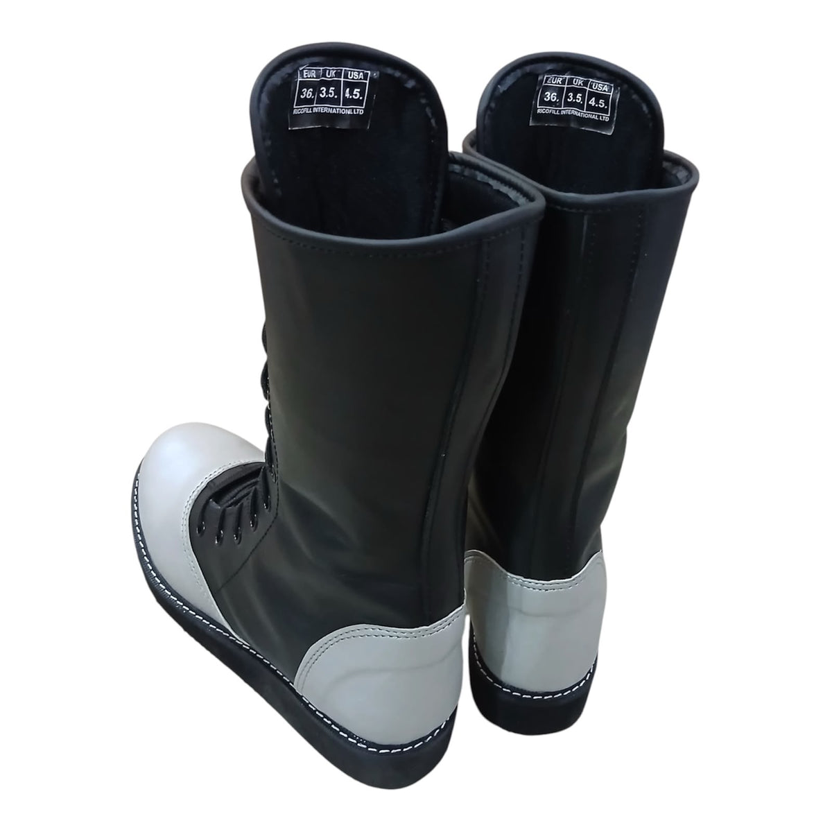 Handmade Leather Pro Wrestling Boots Black and Silver