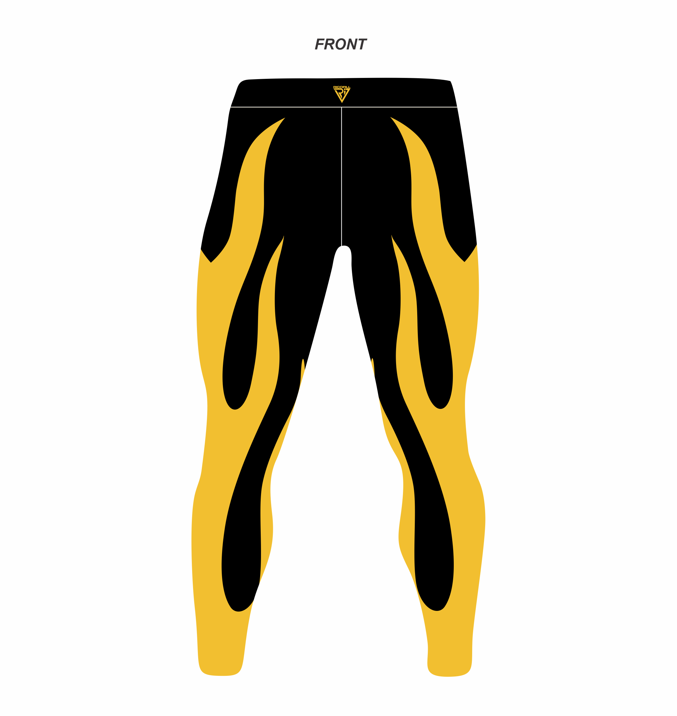 Wrestling Tights Black, Yellow Fire Style, Stretchable and Customized Colors