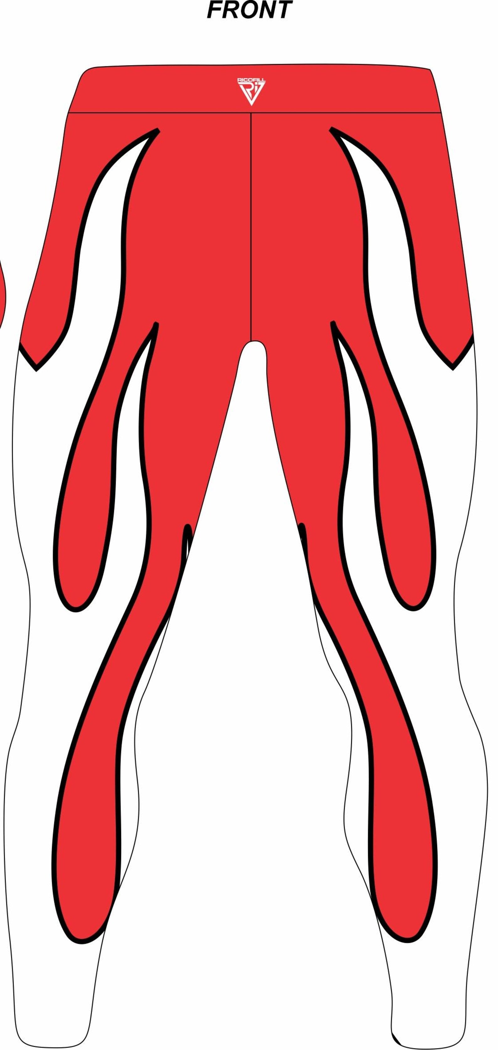 Wrestling Tights Red, White Fire Style, Stretchable and Customized Colors